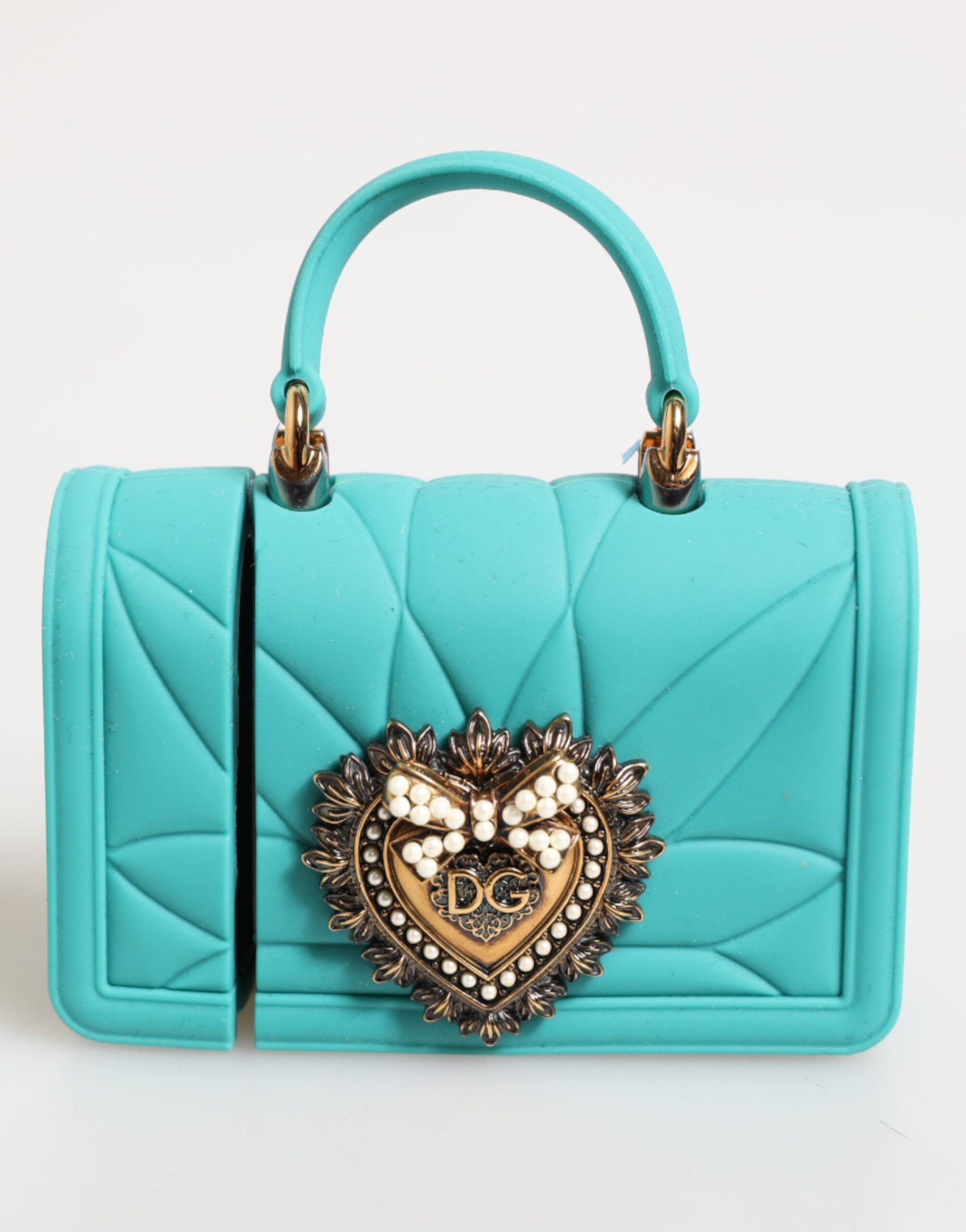 Dolce & Gabbana Turquoise Silicone Devotion Heart Cover Bag Airpods Case LUNESCAPE