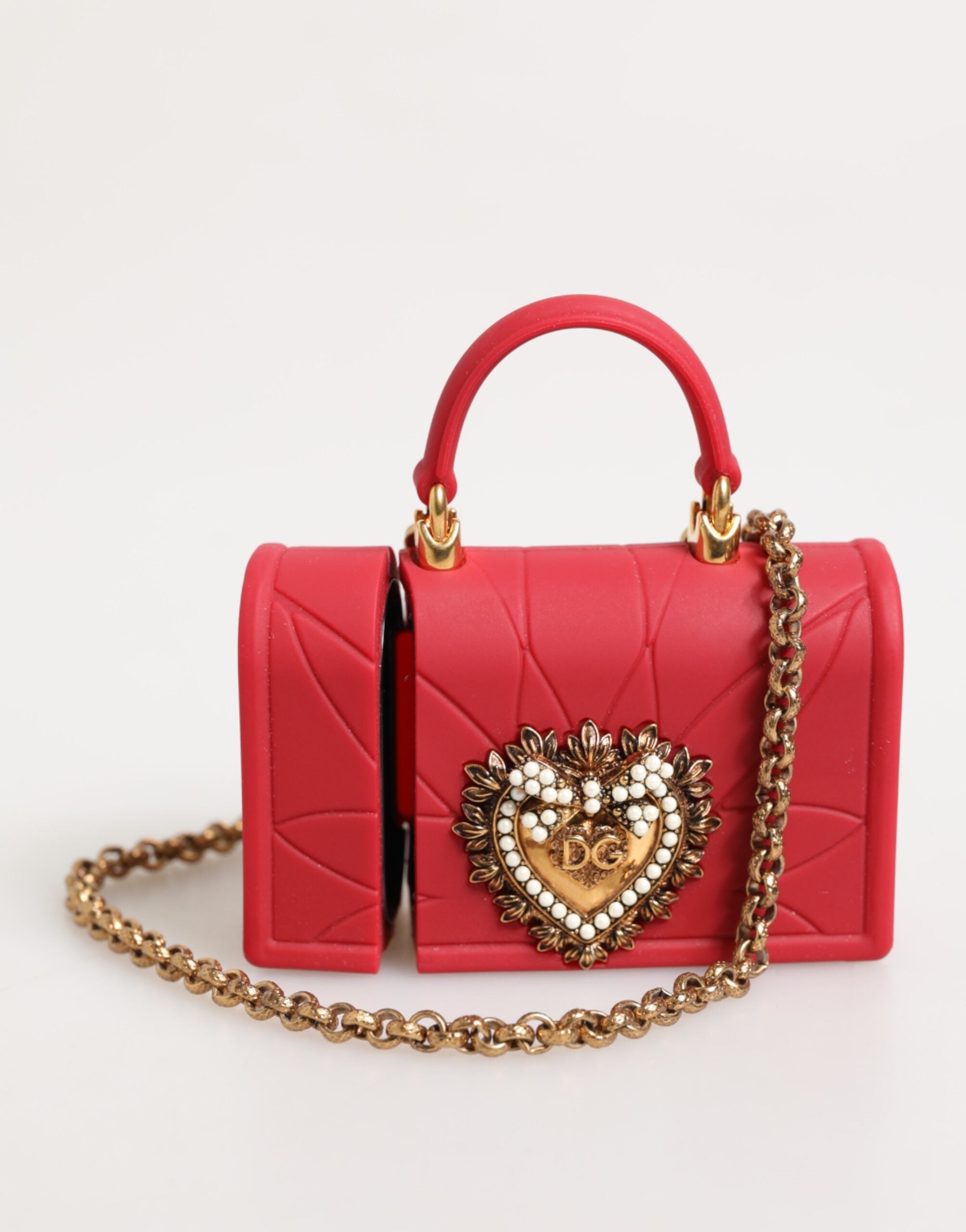 Dolce & Gabbana Red Silicone Devotion Heart Cover Bag Women Airpods Case LUNESCAPE