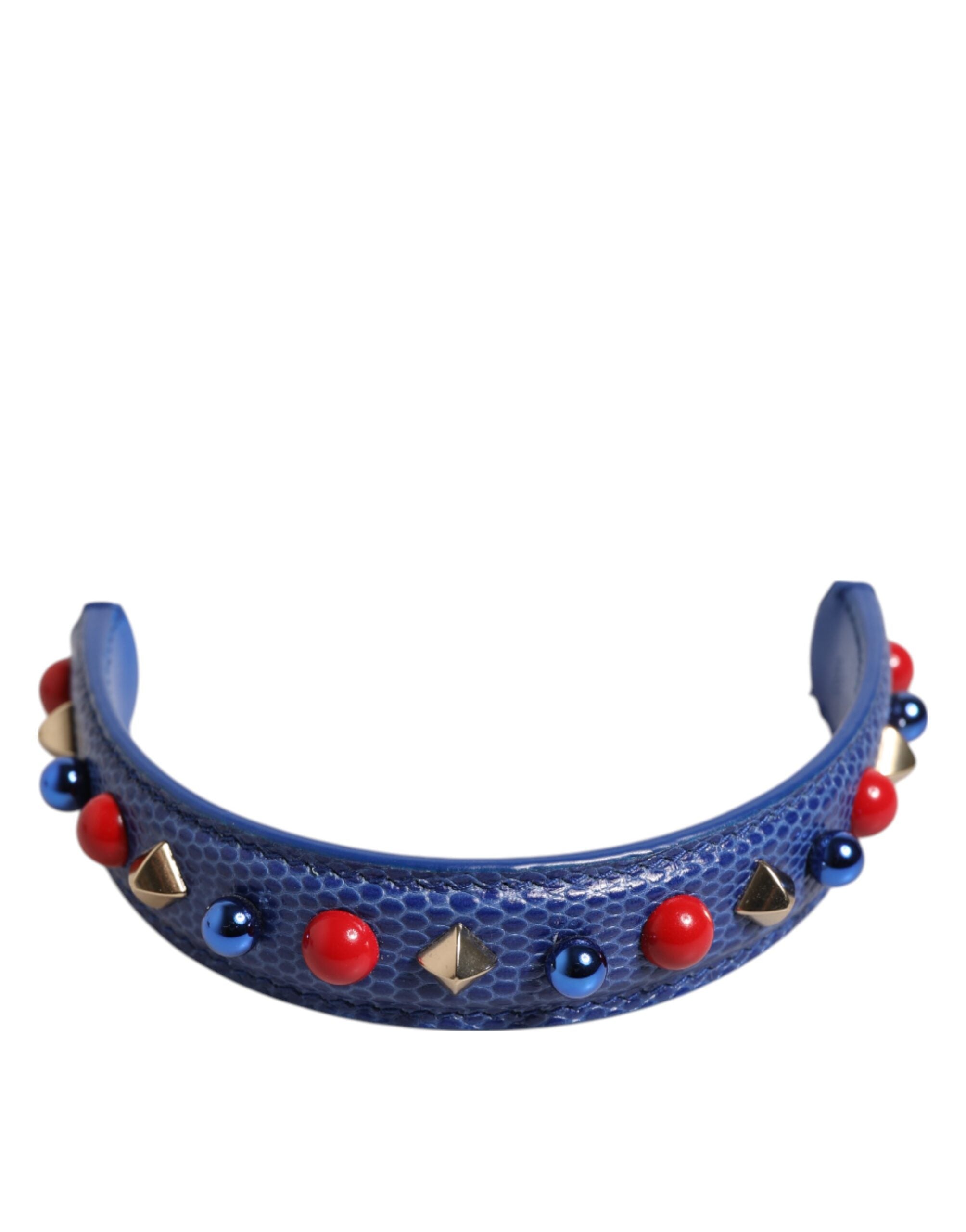 Dolce & Gabbana Blue Embellished Leather Bag Handle Women Shoulder Strap LUNESCAPE