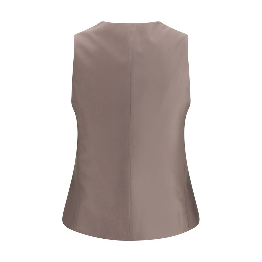 Giorgio Armani Single-breasted hemp and viscose Vest LUNESCAPE