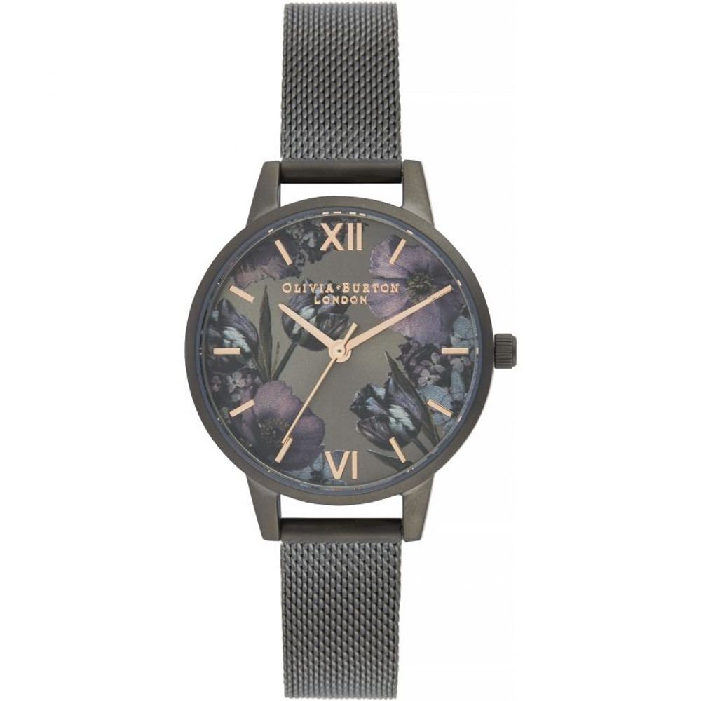 Olivia Burton Black Stainless Steel Watch LUNESCAPE