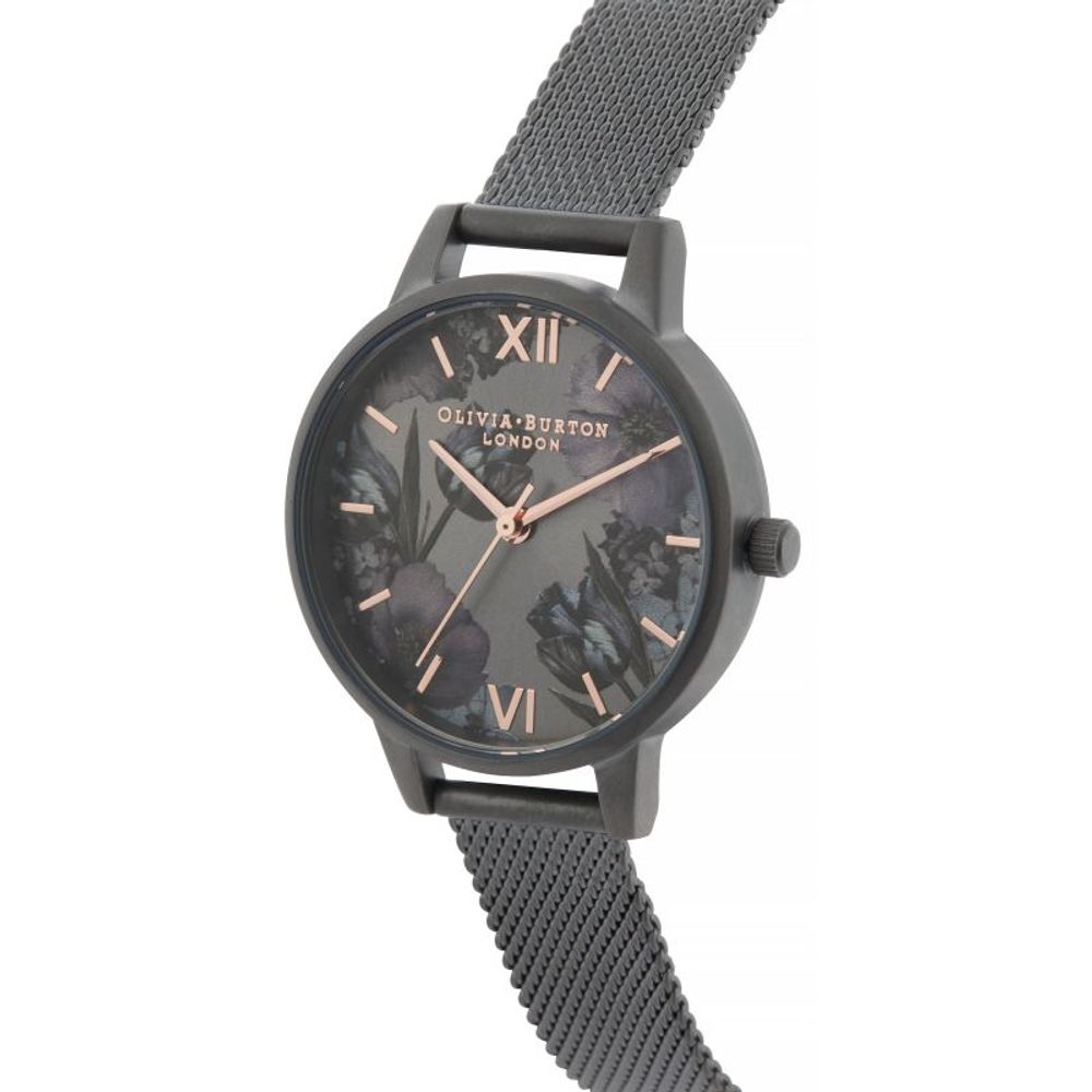 Olivia Burton Black Stainless Steel Watch LUNESCAPE