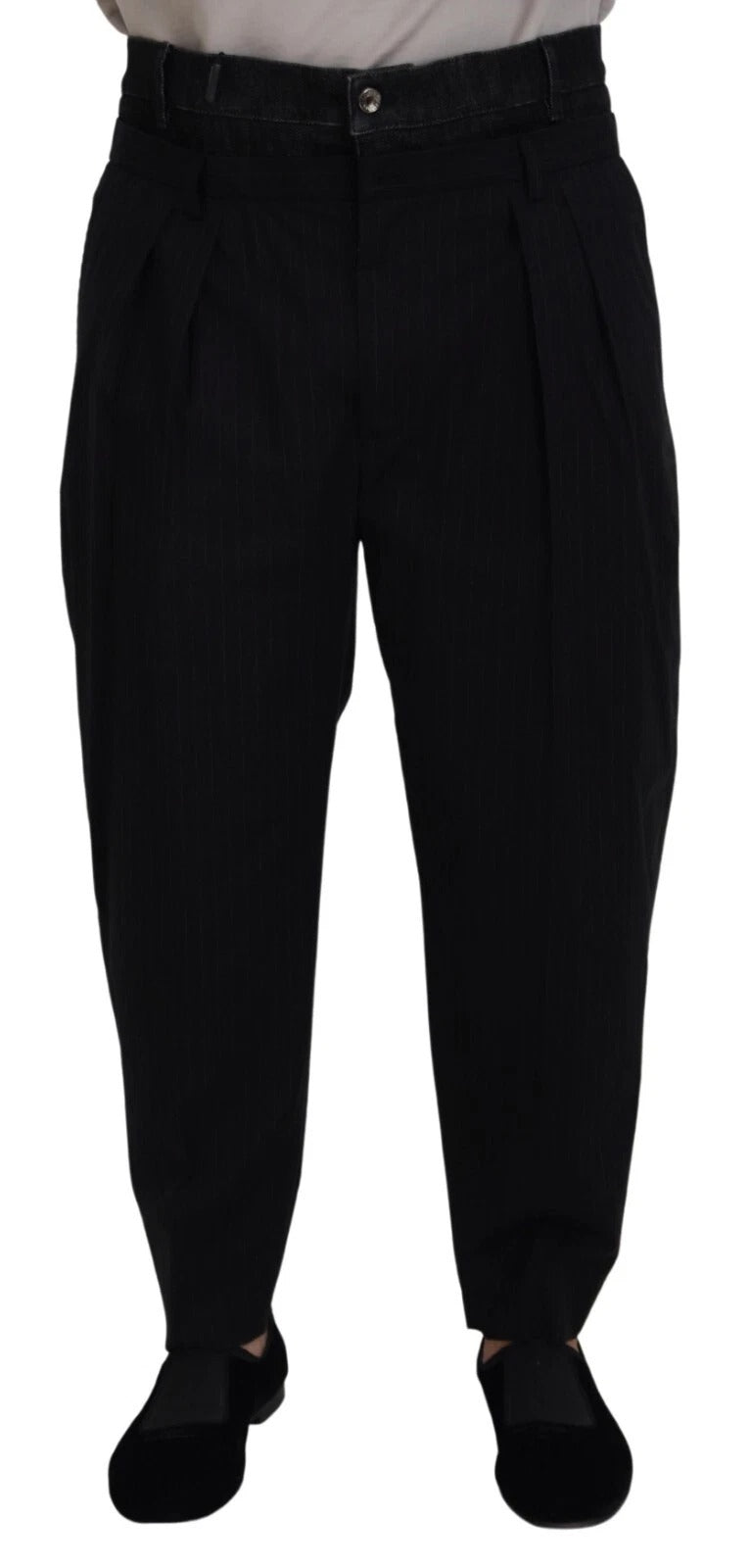 Dolce & Gabbana Black Cotton Stretch Loose Denim Trouser Jeans