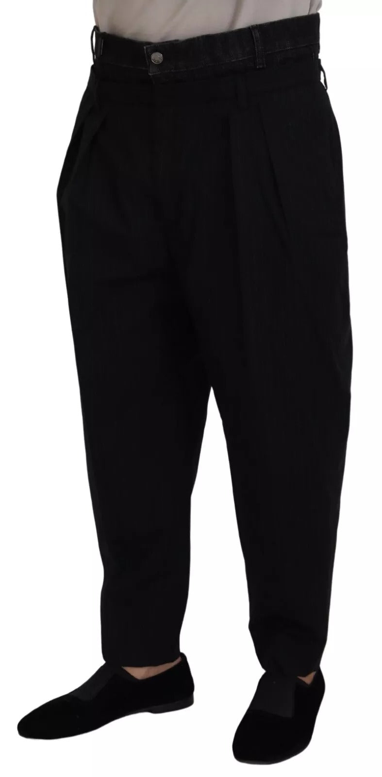 Dolce & Gabbana Black Cotton Stretch Loose Denim Trouser Jeans