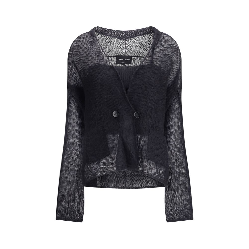 Giorgio Armani Double-breasted cardigan and top in a wool and mohair blend Twin-set LUNESCAPE