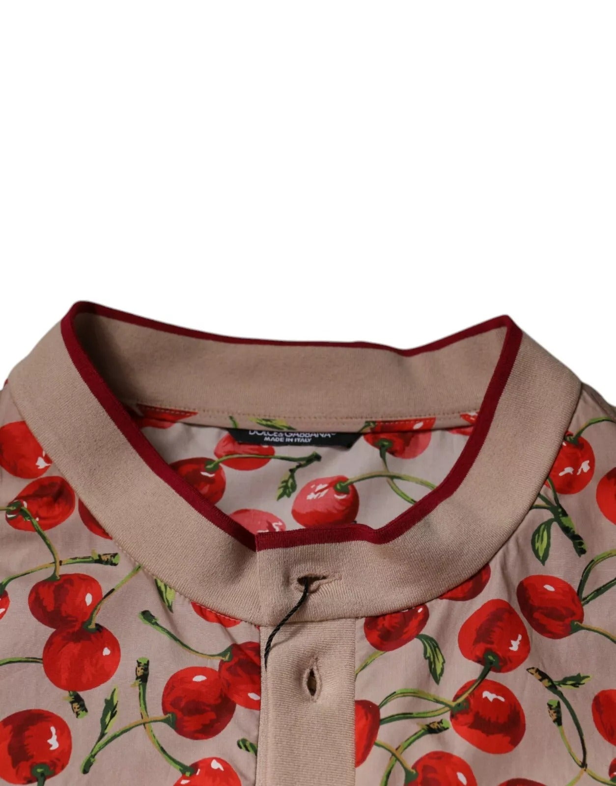 Dolce & Gabbana Beige Cherry Buttoned Casual Shirt