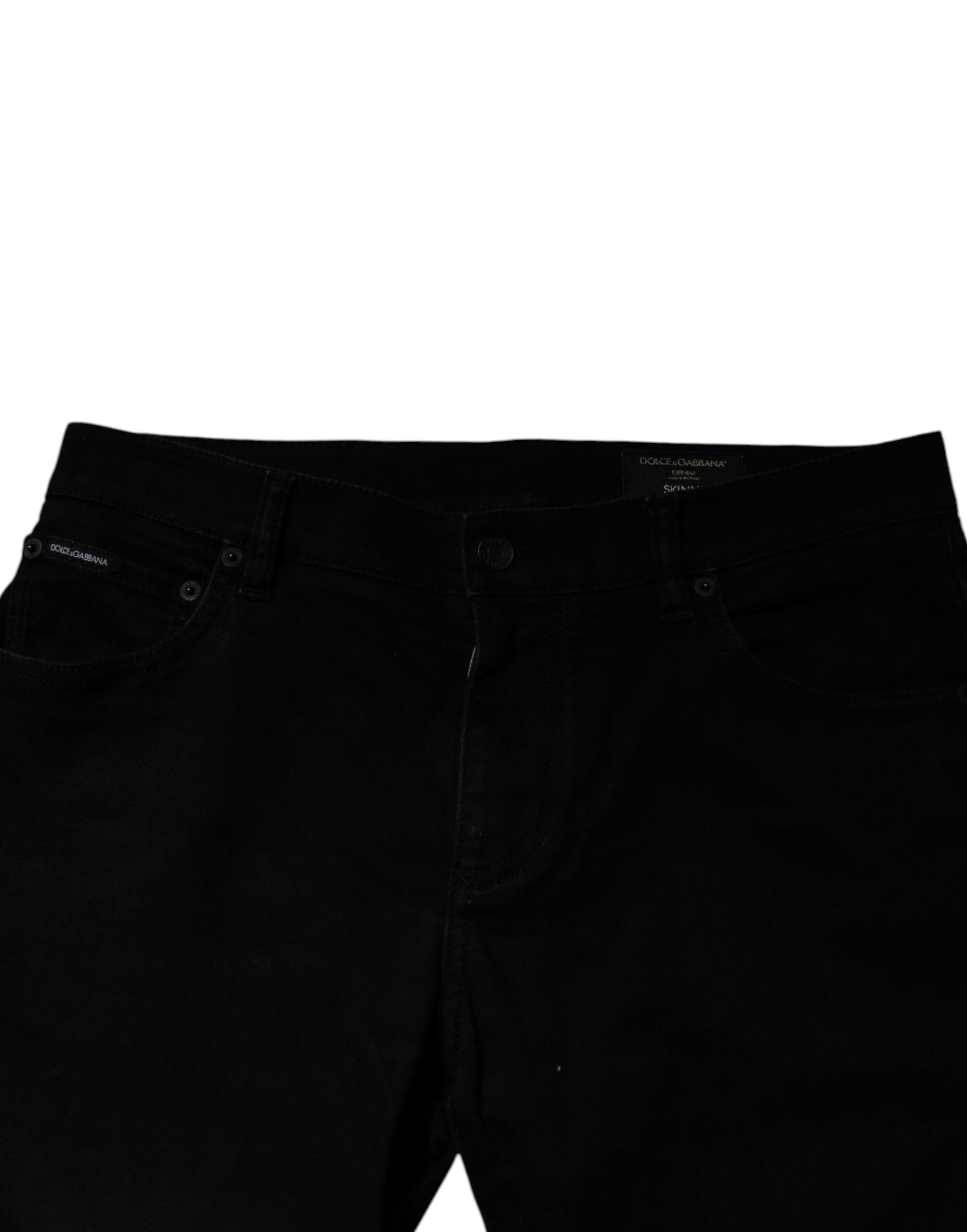 Dolce & Gabbana Black Cotton Skinny Jeans Men Trouser Pants