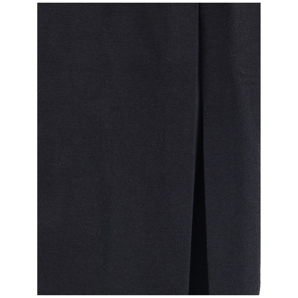 Alessandra Rich Black Wool Long Skirt