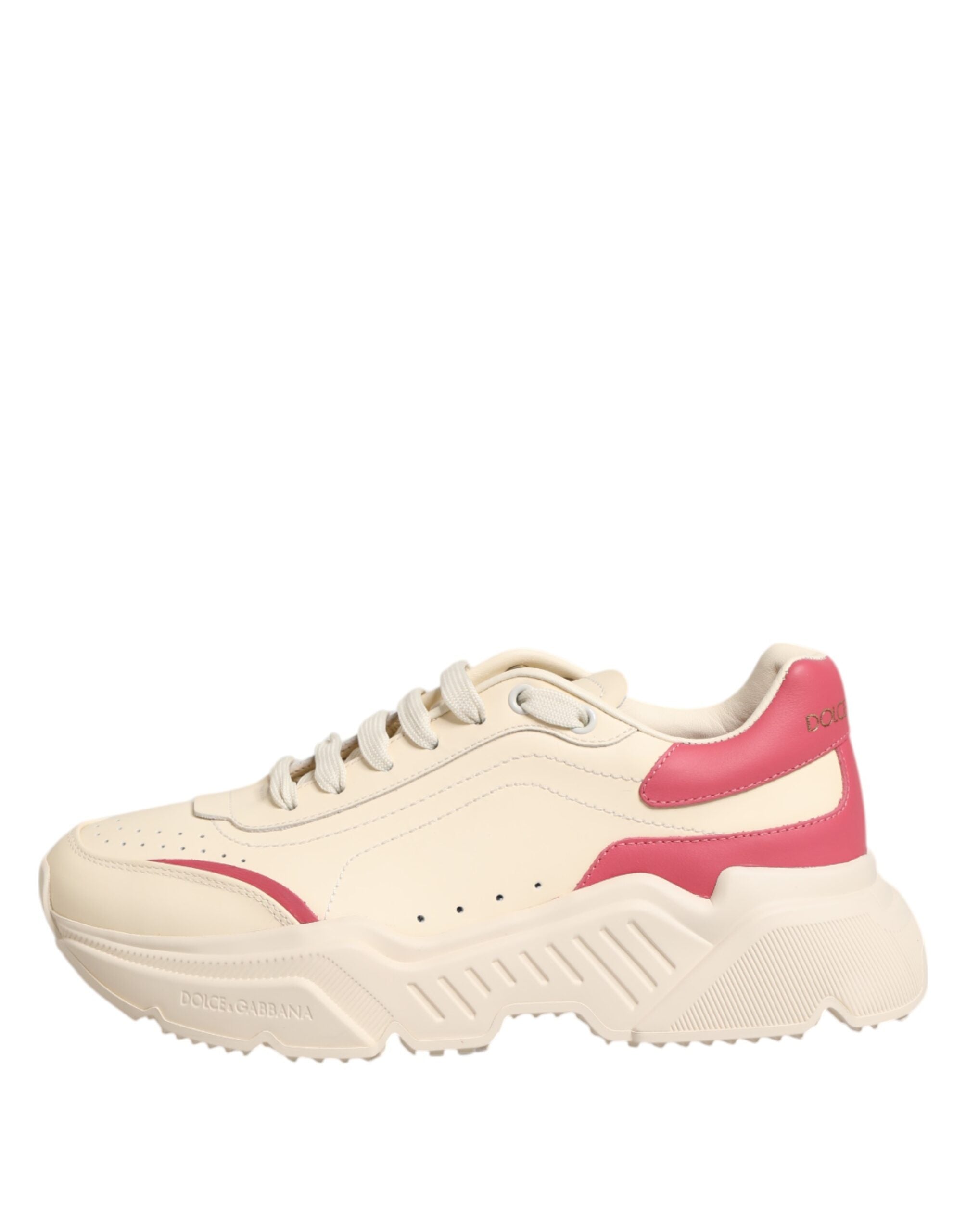 Dolce & Gabbana Beige Leather Daymaster Women Sneaker Shoes LUNESCAPE