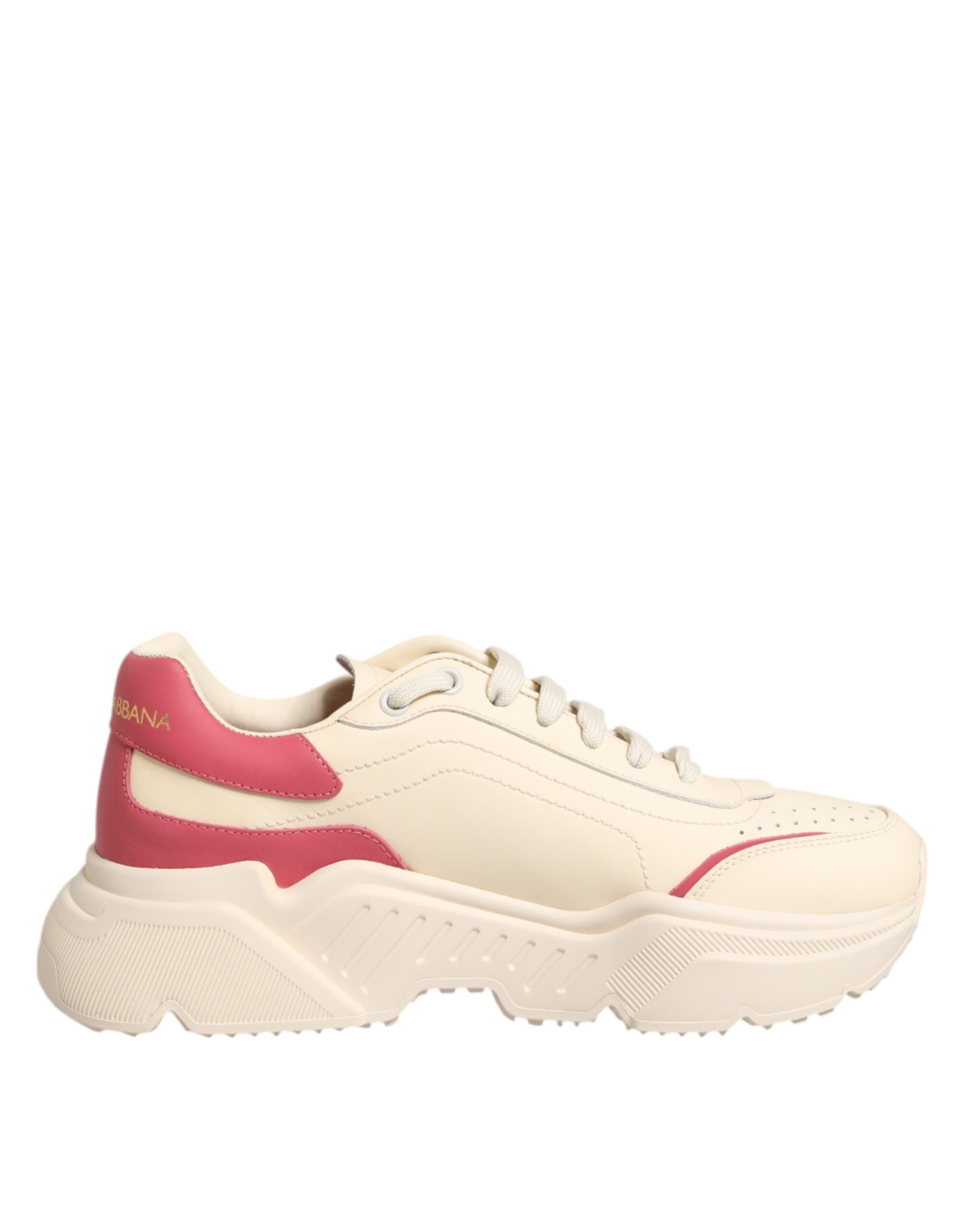 Dolce & Gabbana Beige Leather Daymaster Women Sneaker Shoes LUNESCAPE