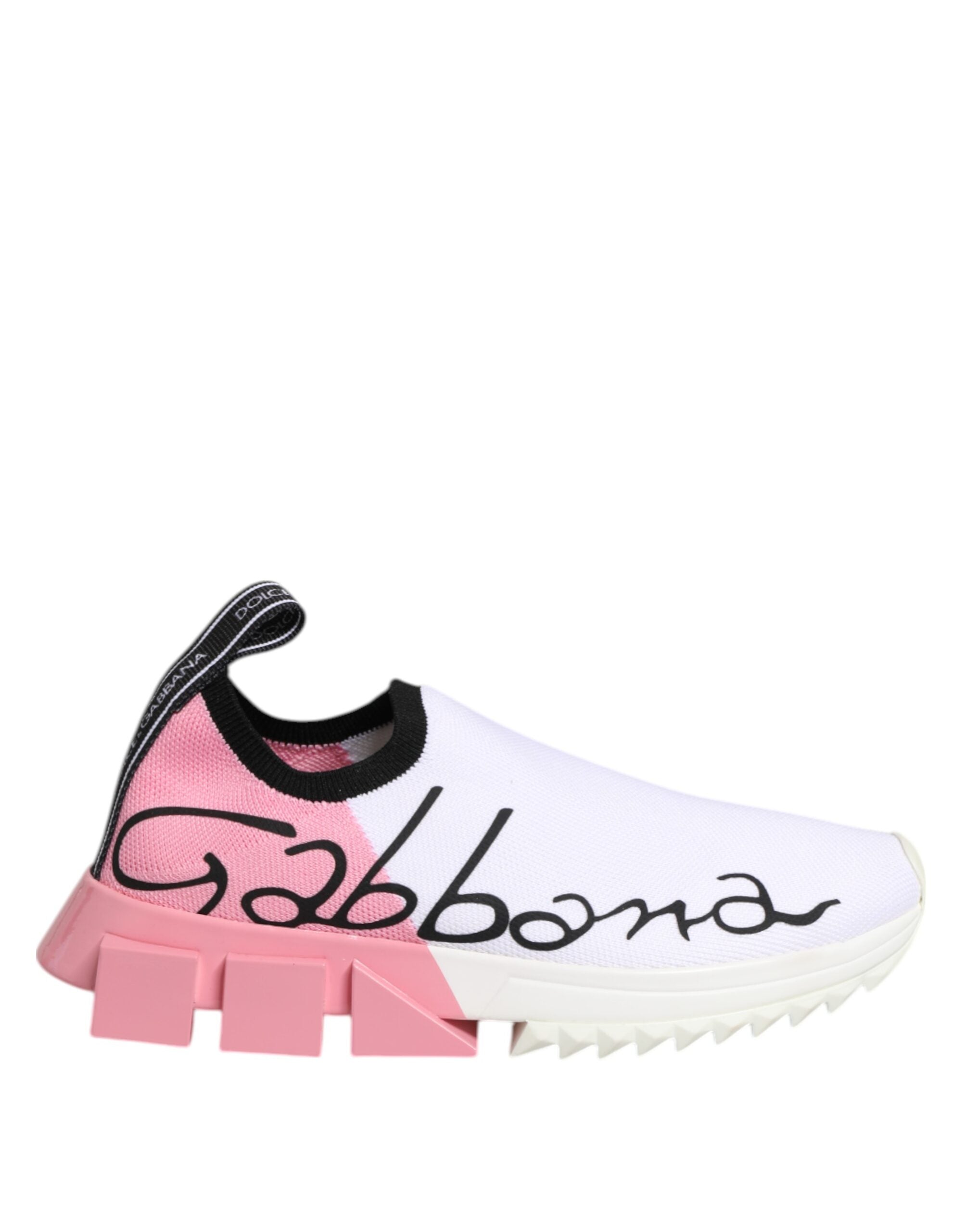 Dolce & Gabbana White Pink Low Top Sorrento Sneakers Shoes LUNESCAPE