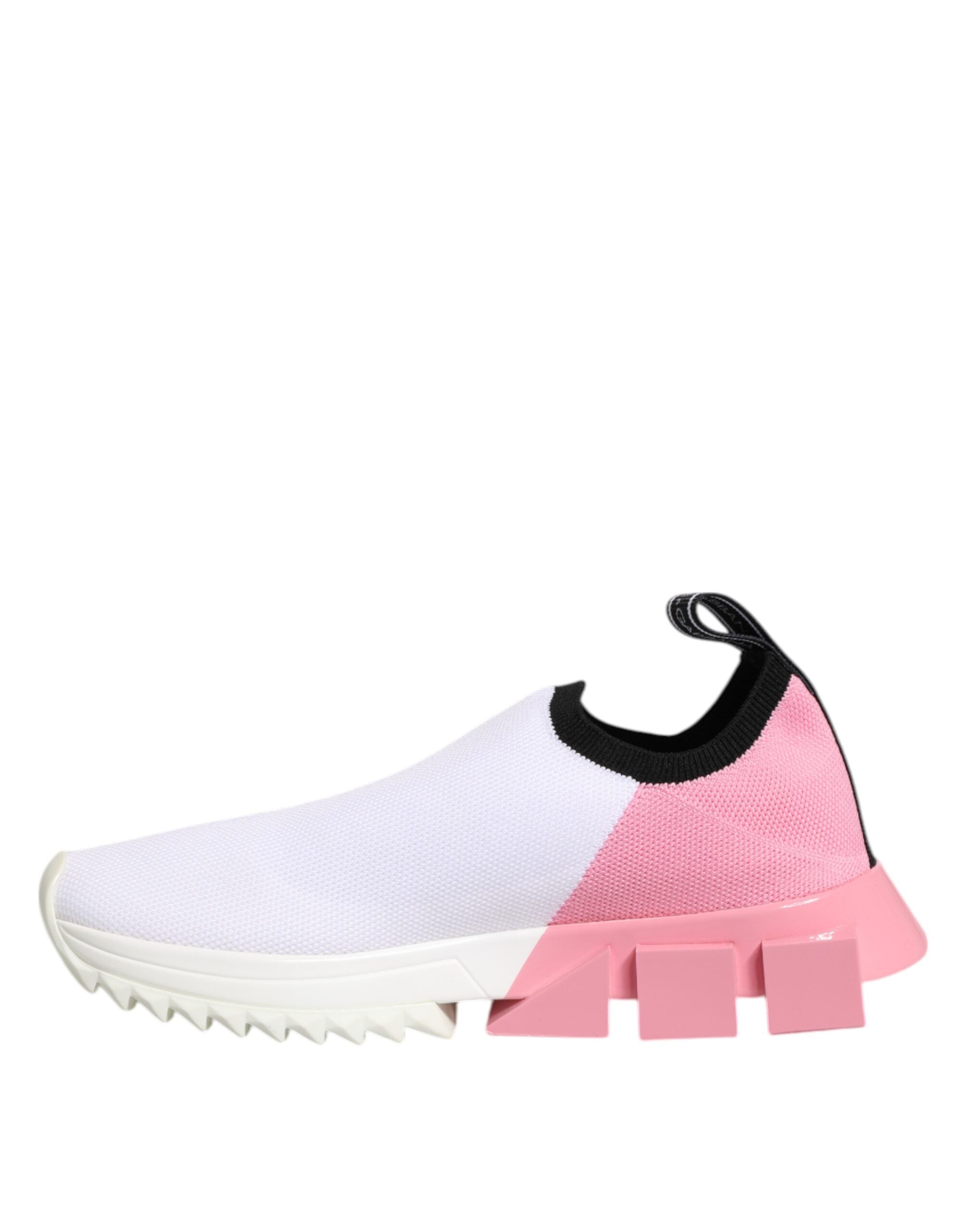 Dolce & Gabbana White Pink Low Top Sorrento Sneakers Shoes LUNESCAPE
