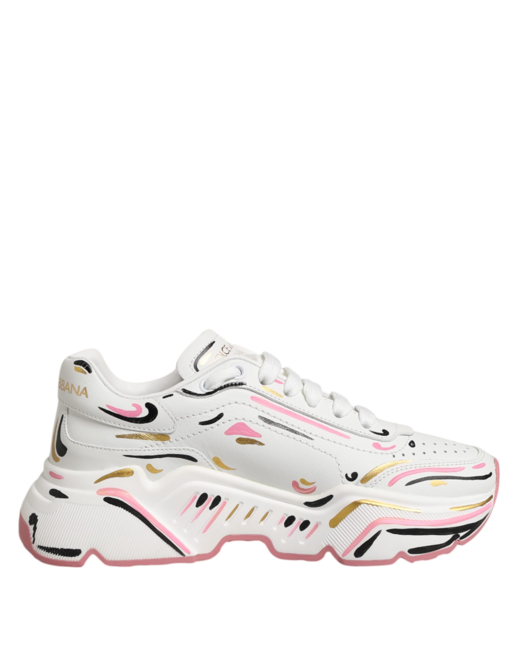 Dolce & Gabbana Multicolor Hand Painted DAYMASTER Sneaker Shoes LUNESCAPE