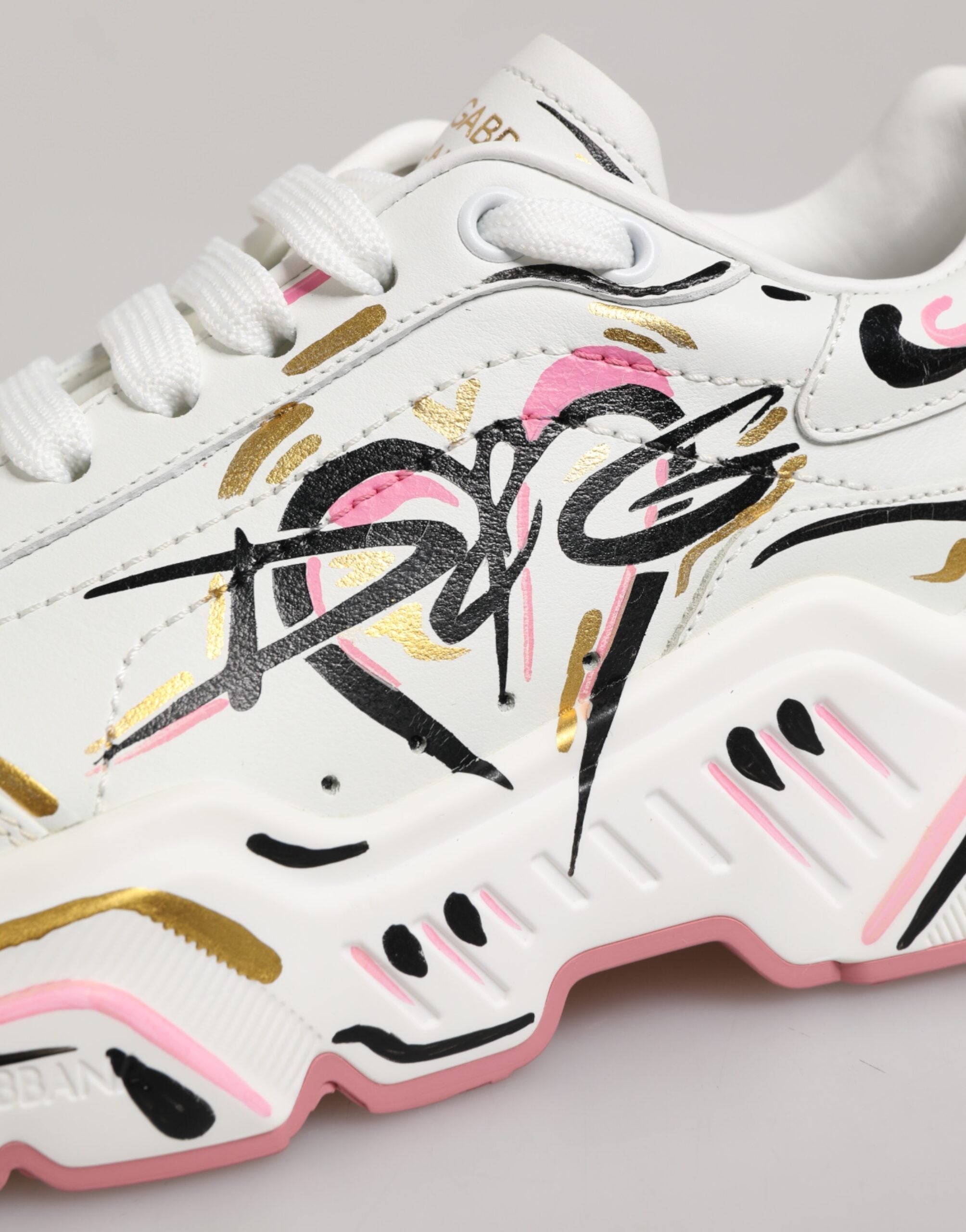 Dolce & Gabbana Multicolor Hand Painted DAYMASTER Sneaker Shoes LUNESCAPE