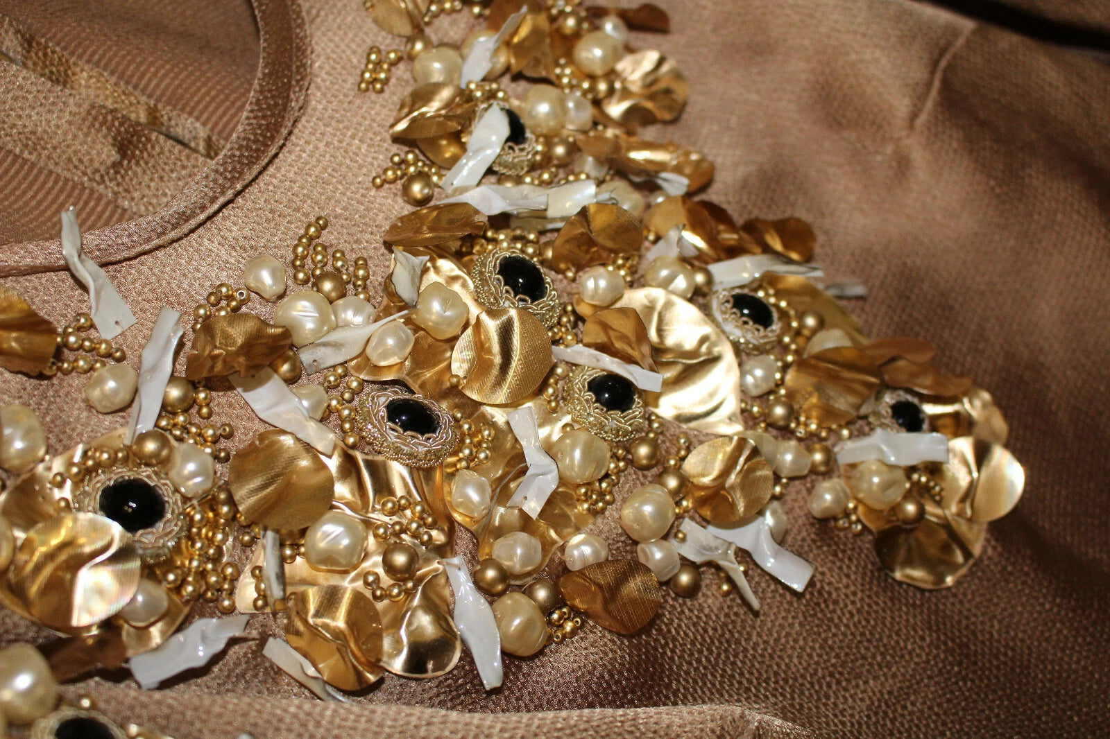 Dolce & Gabbana Gold SPECIAL Piece Runway Crystal Blouse