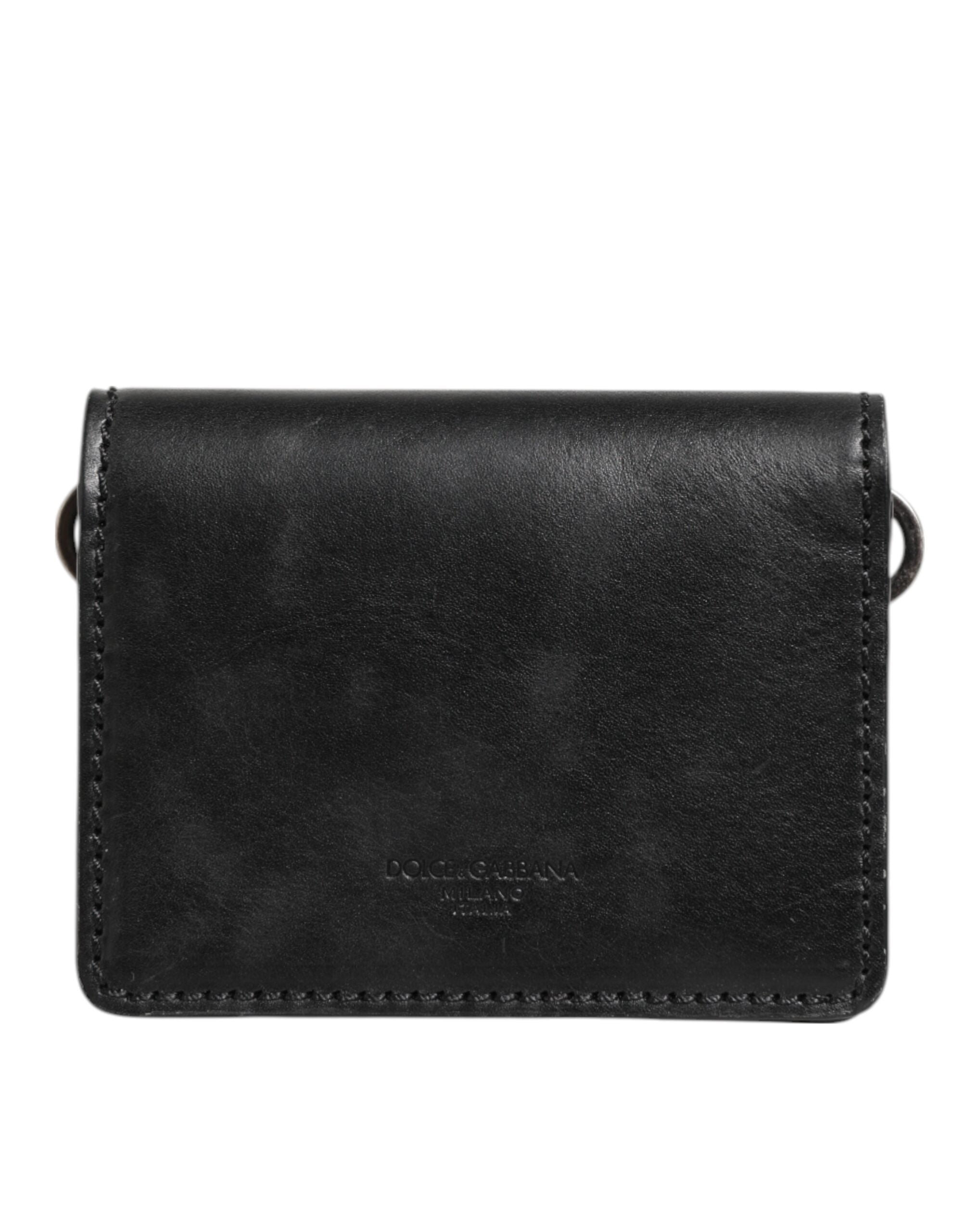 Dolce & Gabbana Black Leather Bifold Card Holder