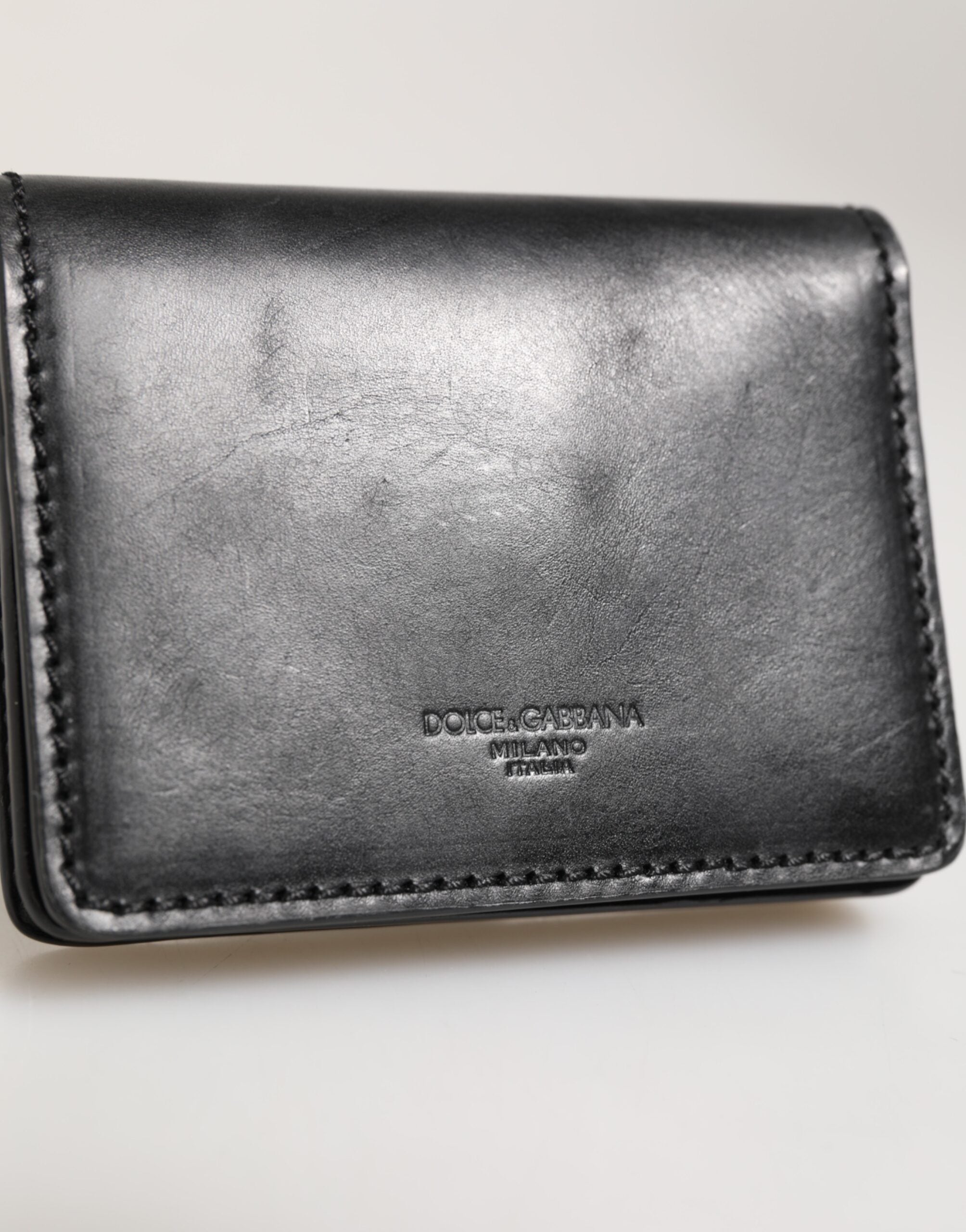 Dolce & Gabbana Black Leather Bifold Card Holder