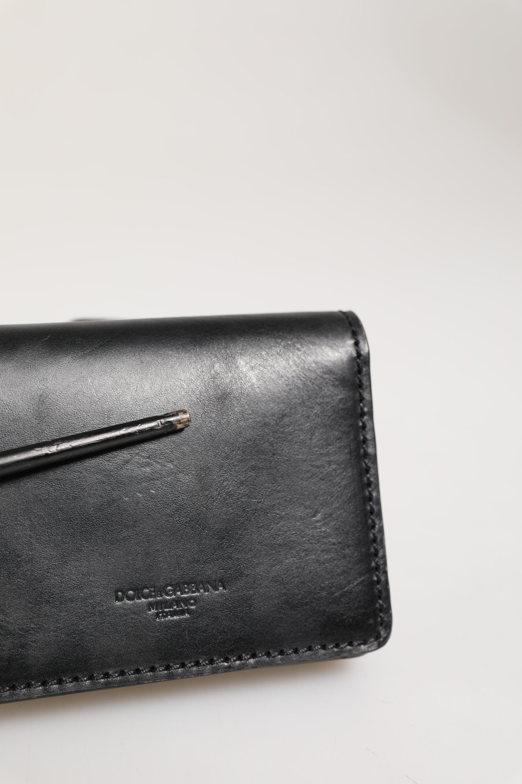 Dolce & Gabbana Black Leather Bifold Card Holder
