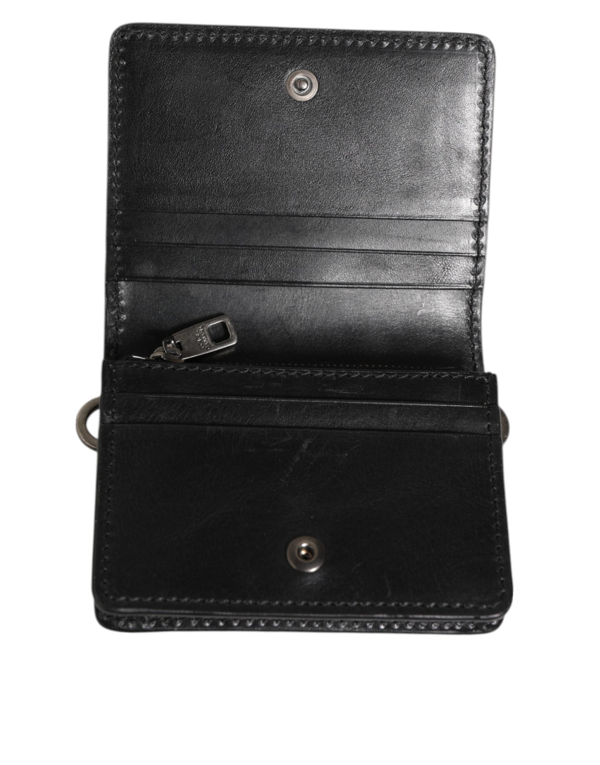 Dolce & Gabbana Black Leather Bifold Card Holder