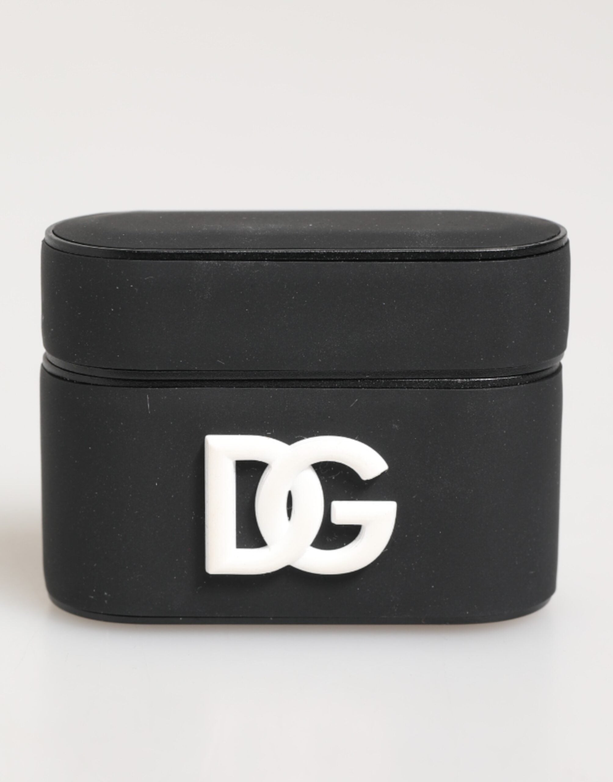 Dolce & Gabbana Black White Rubber Embossed Logo Accessory Airpods Case LUNESCAPE