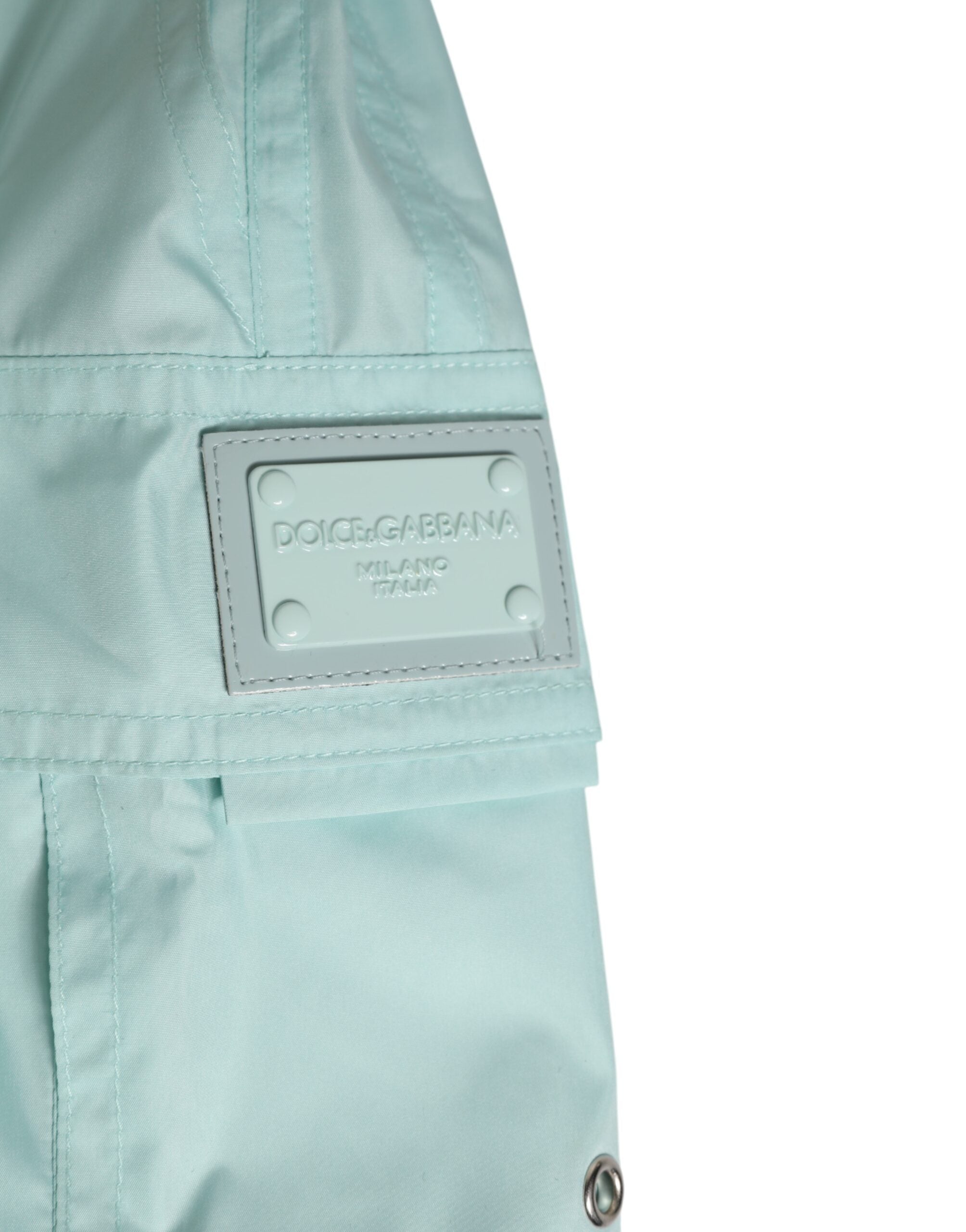 Dolce & Gabbana Aqua Blue Polyester Beachwear Men Shorts Swimwear
