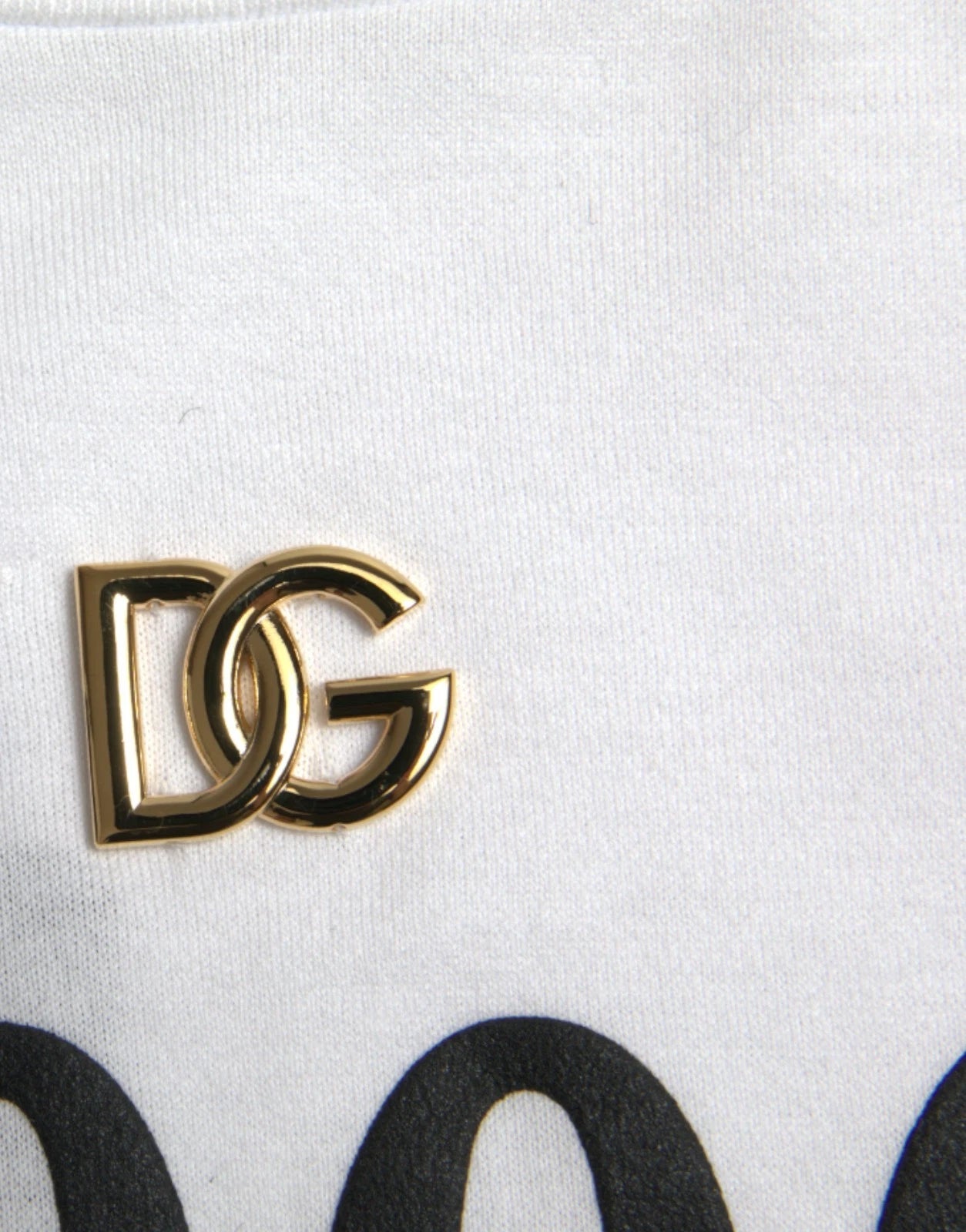 Dolce & Gabbana White Cotton 2000 Fashion Print Logo T-shirt
