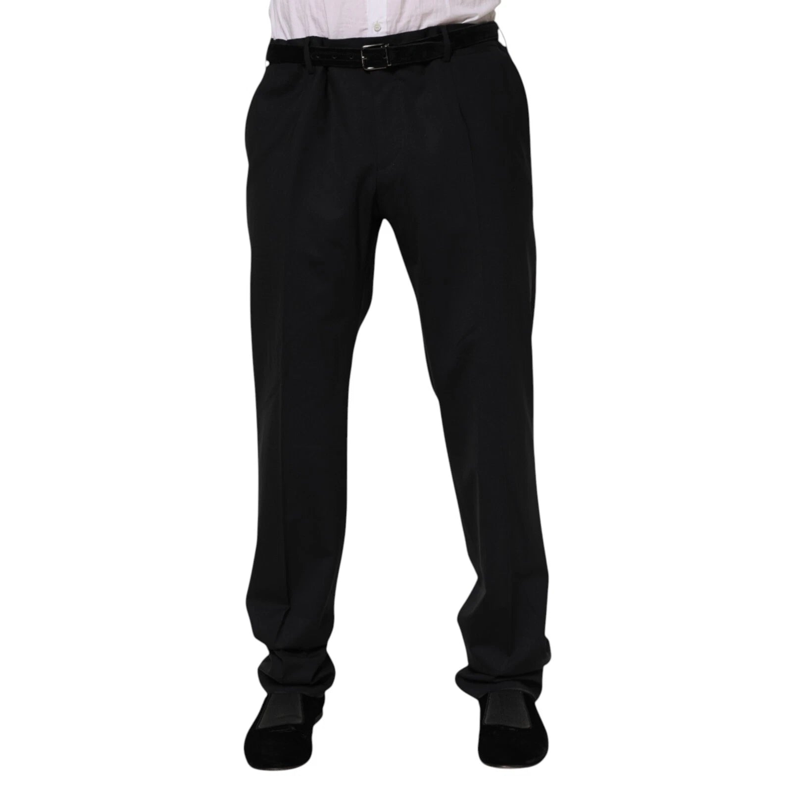 Dolce & Gabbana Black Wool Formal Dress Men Trousers Pants LUNESCAPE