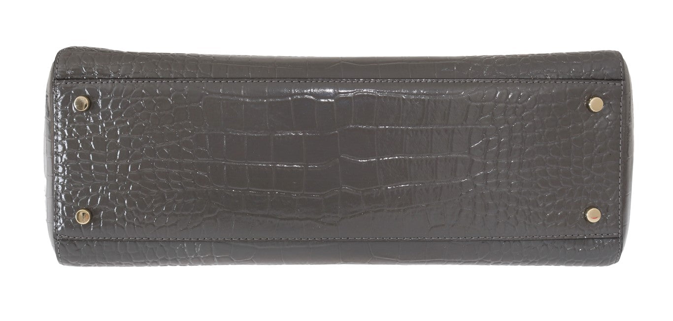 Kate Spade Grey Croc Embossed Leather Elissa Bristol Drive Tote Handbag Bag LUNESCAPE