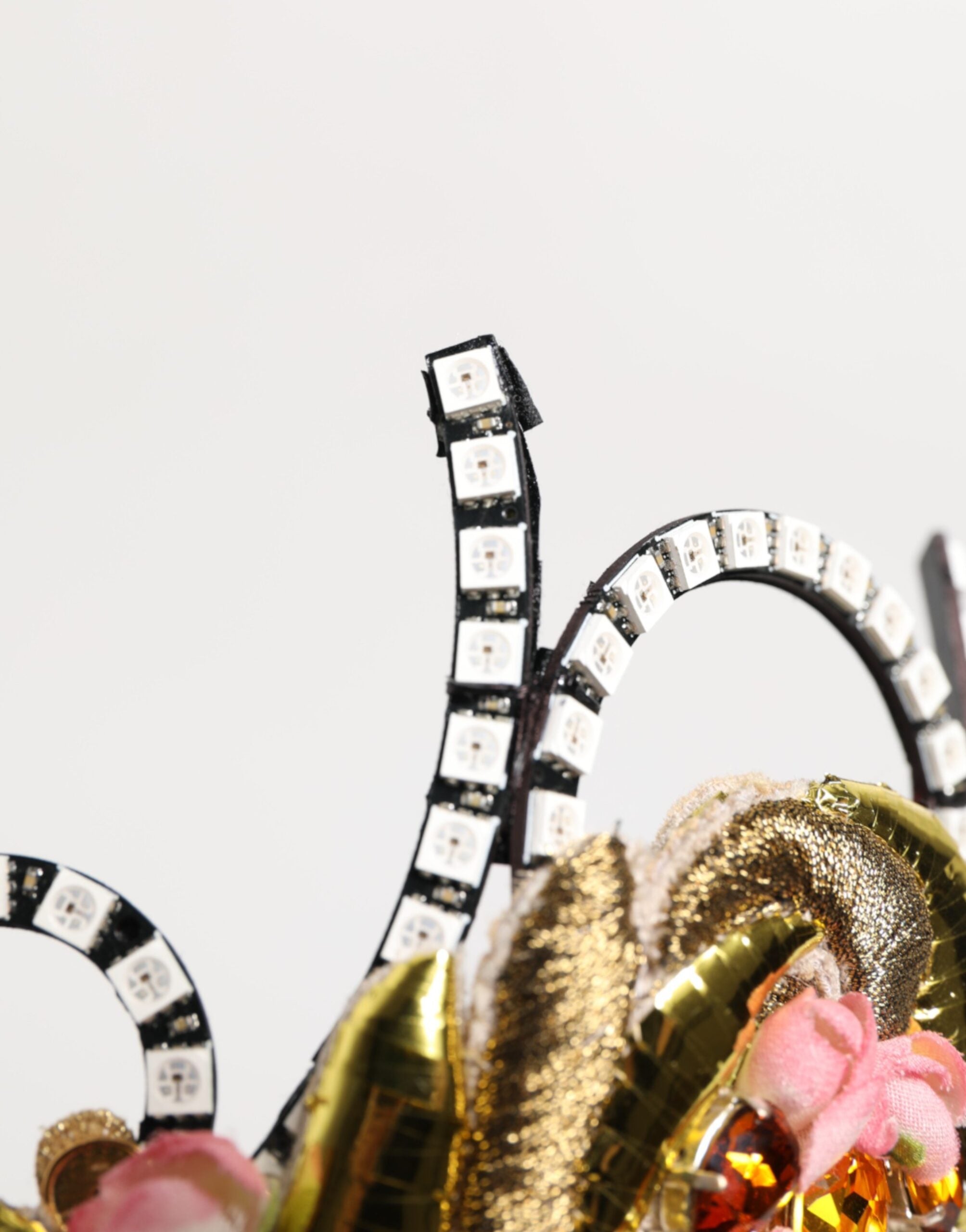 Dolce & Gabbana Gold Brass Crystal Embellished Headpiece Crown Tiara
