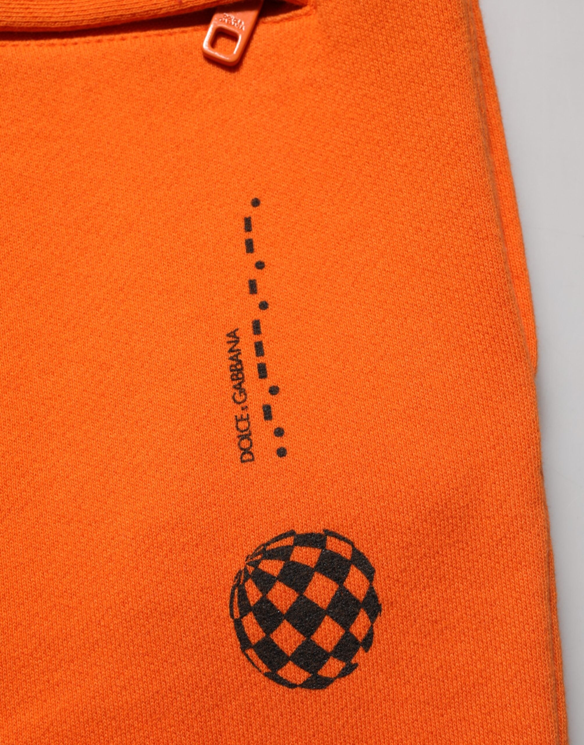 Dolce & Gabbana Orange Cotton DG VIB3 Logo Drawstring Sweatpants Pants