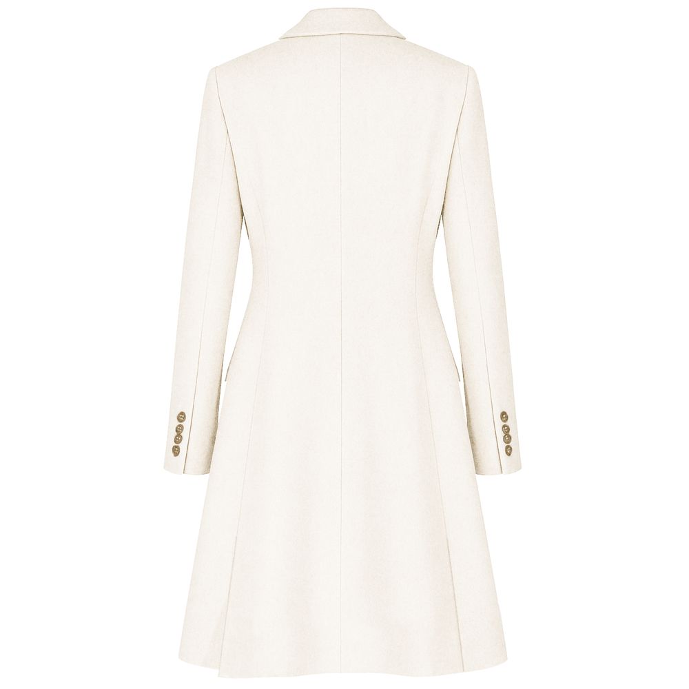 Made in Italy White Wool Jackets & Coat LUNESCAPE