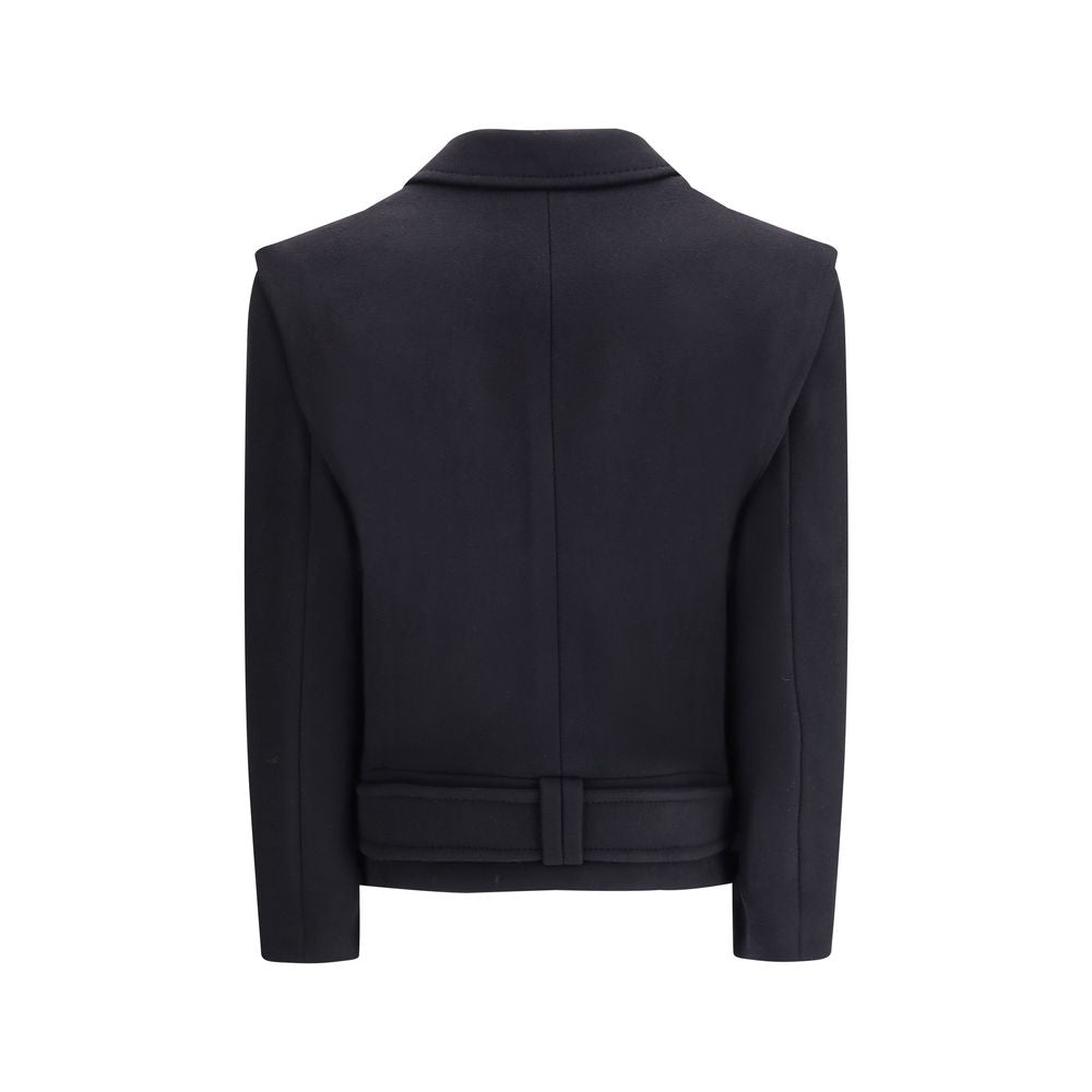 Balmain Wool Double-breasted Pea Coat LUNESCAPE