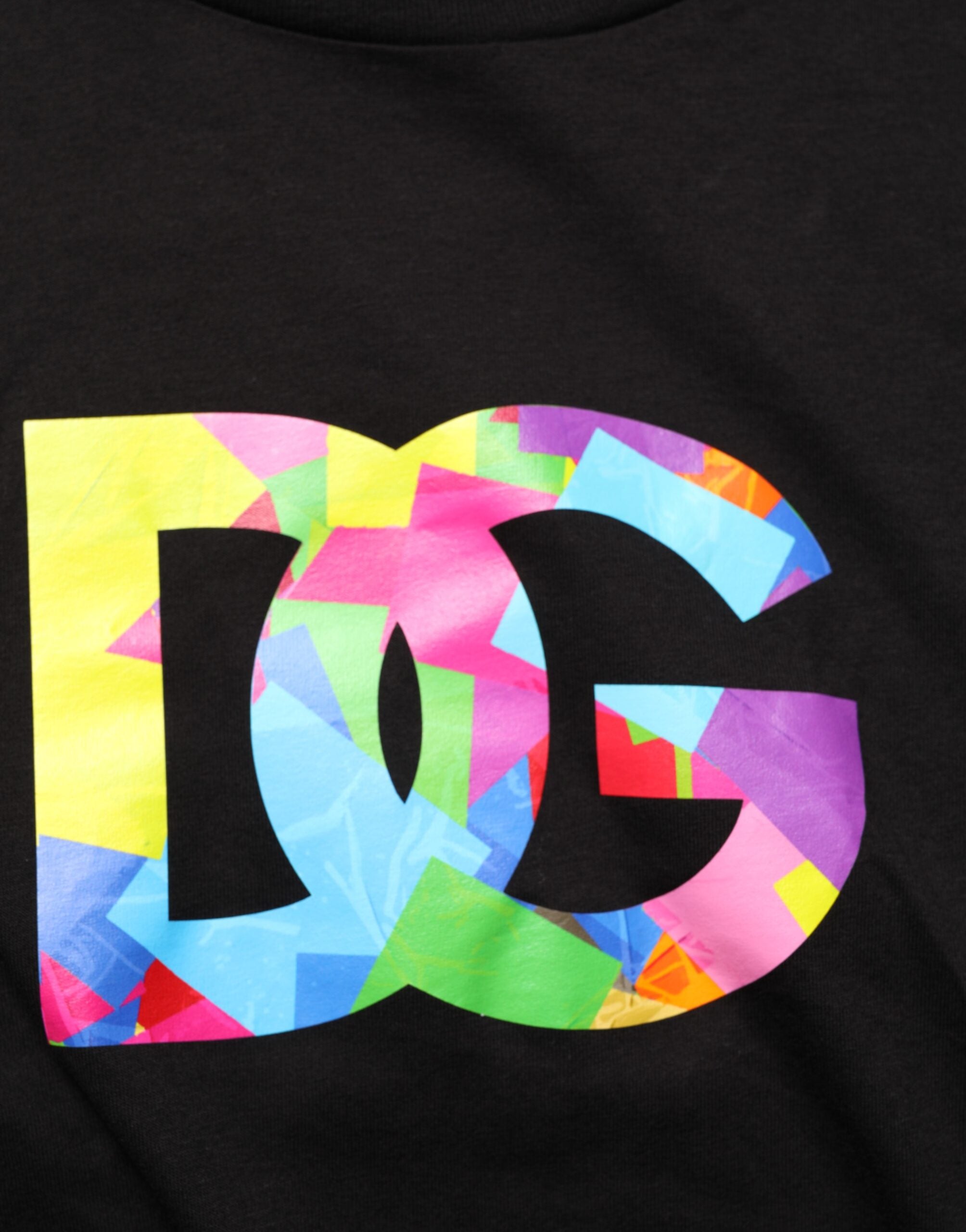 Dolce & Gabbana Black Logo Print Cotton Men Crew Neck T-shirt
