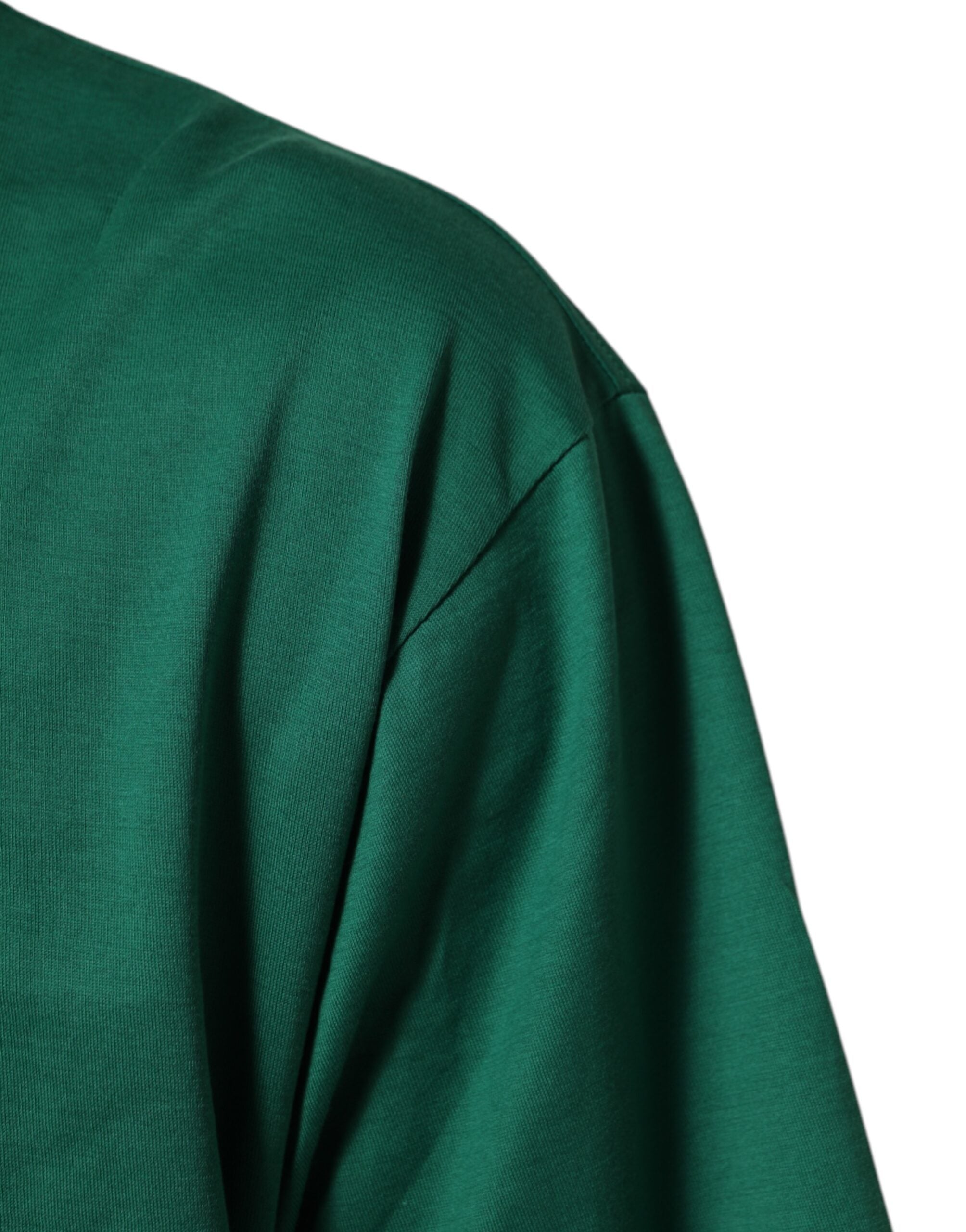 Dolce & Gabbana Green Cotton Graphic Logo Print Crewneck T-shirt