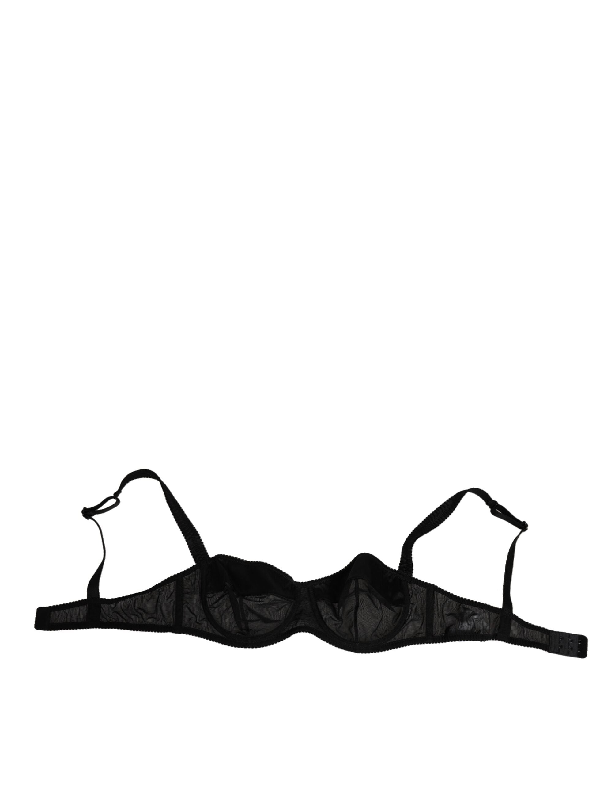 Dolce & Gabbana Black Nylon Underwired Balconette Bra Underwear LUNESCAPE