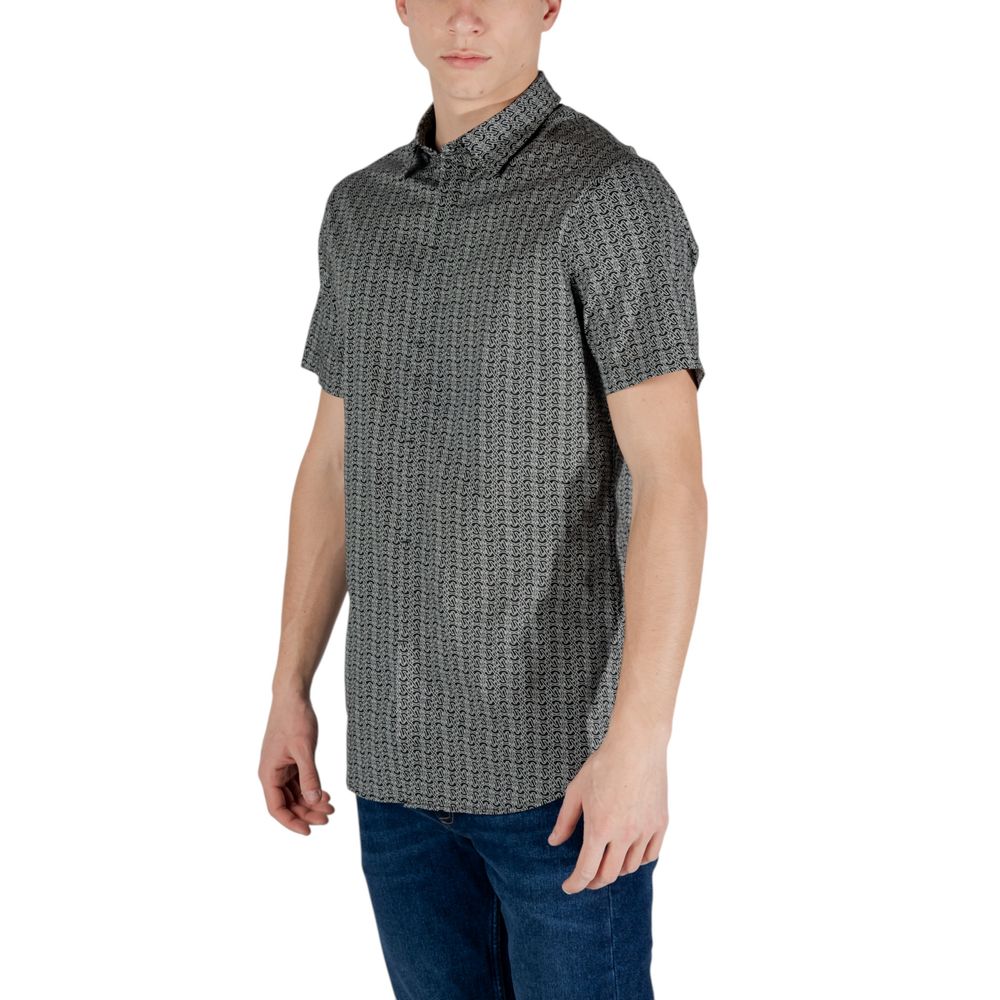 Armani Exchange Black Cotton Short Sleeve Shirt