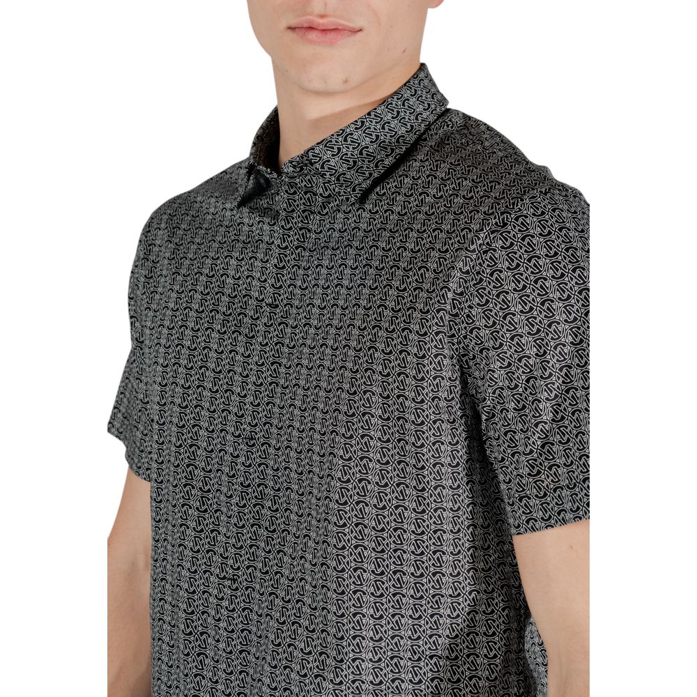 Armani Exchange Black Cotton Short Sleeve Shirt