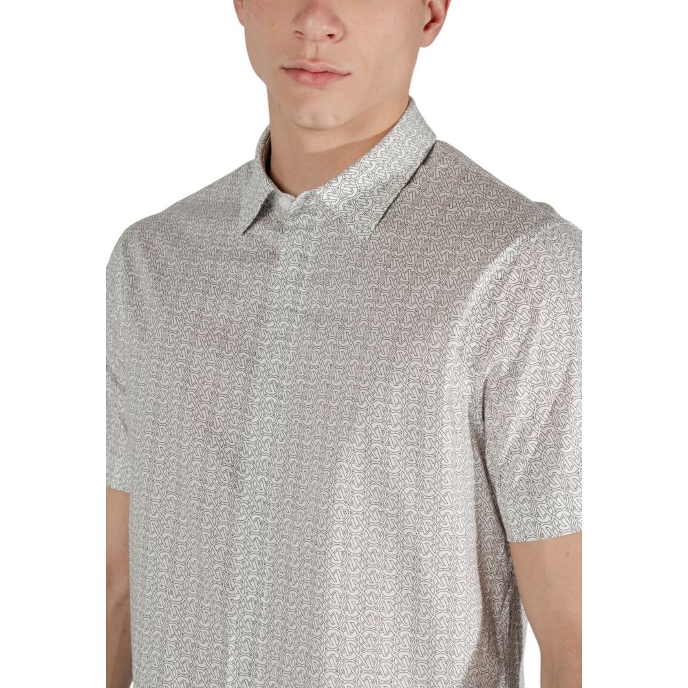 Armani Exchange Cream Cotton Short Sleeve Shirt