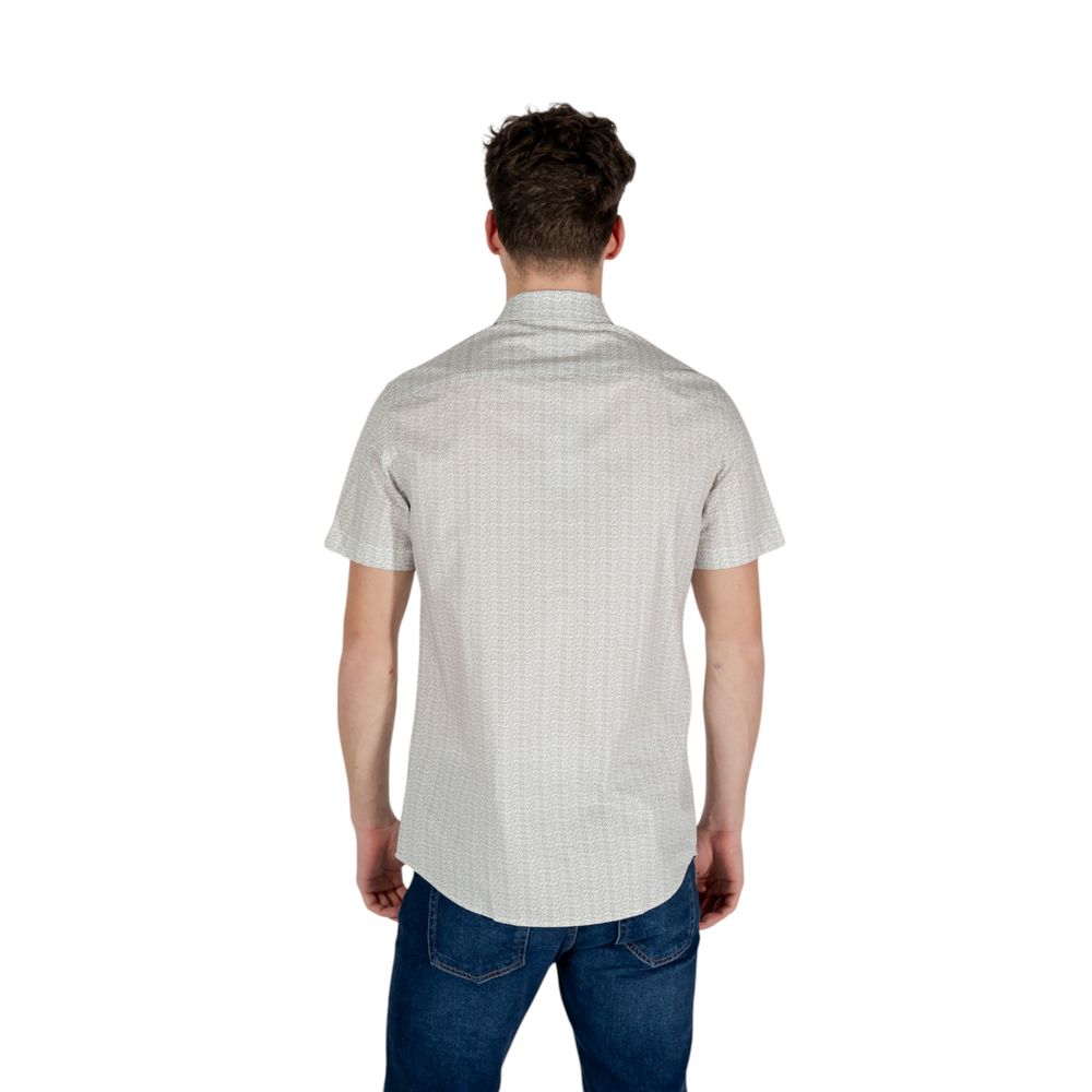 Armani Exchange Cream Cotton Short Sleeve Shirt