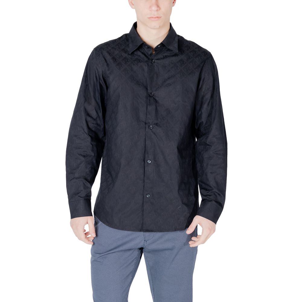 Armani Exchange Blue Cotton Shirt LUNESCAPE