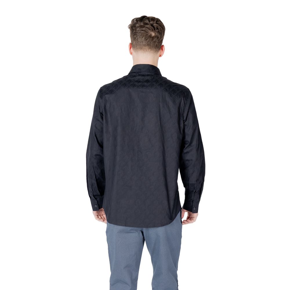 Armani Exchange Blue Cotton Shirt LUNESCAPE