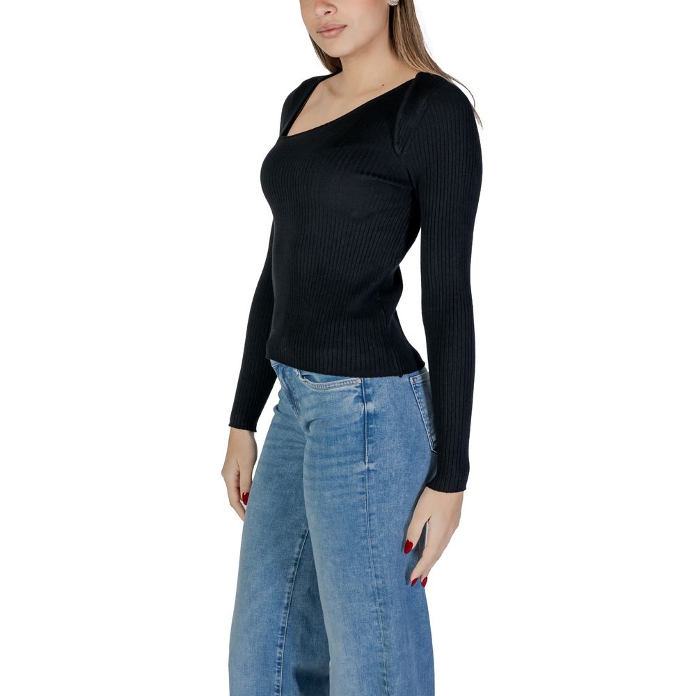 Vila Clothes Black Viscose Sweatshirt