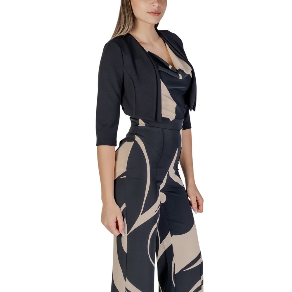 Rinascimento Black Polyester Sleeveless Jacket
