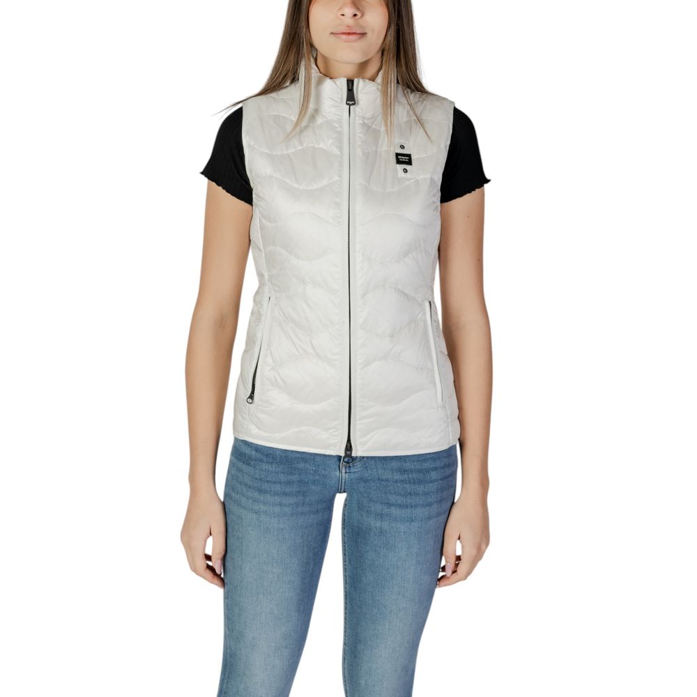Blauer White Polyamide Sleveless Jacket LUNESCAPE