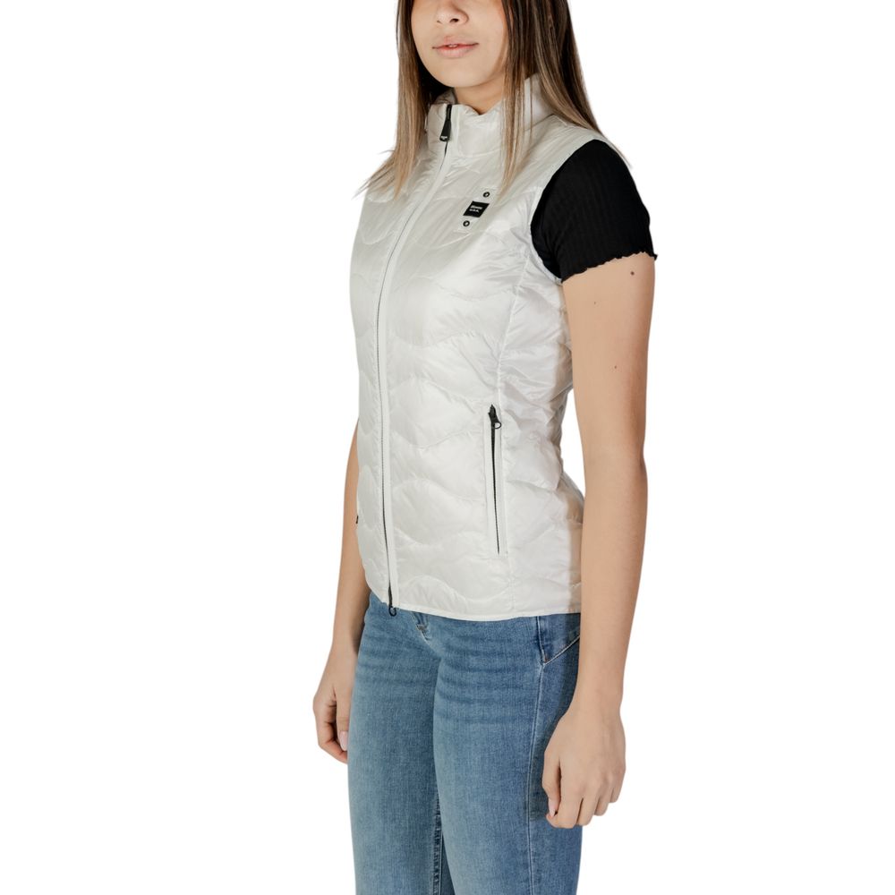 Blauer White Polyamide Sleveless Jacket LUNESCAPE