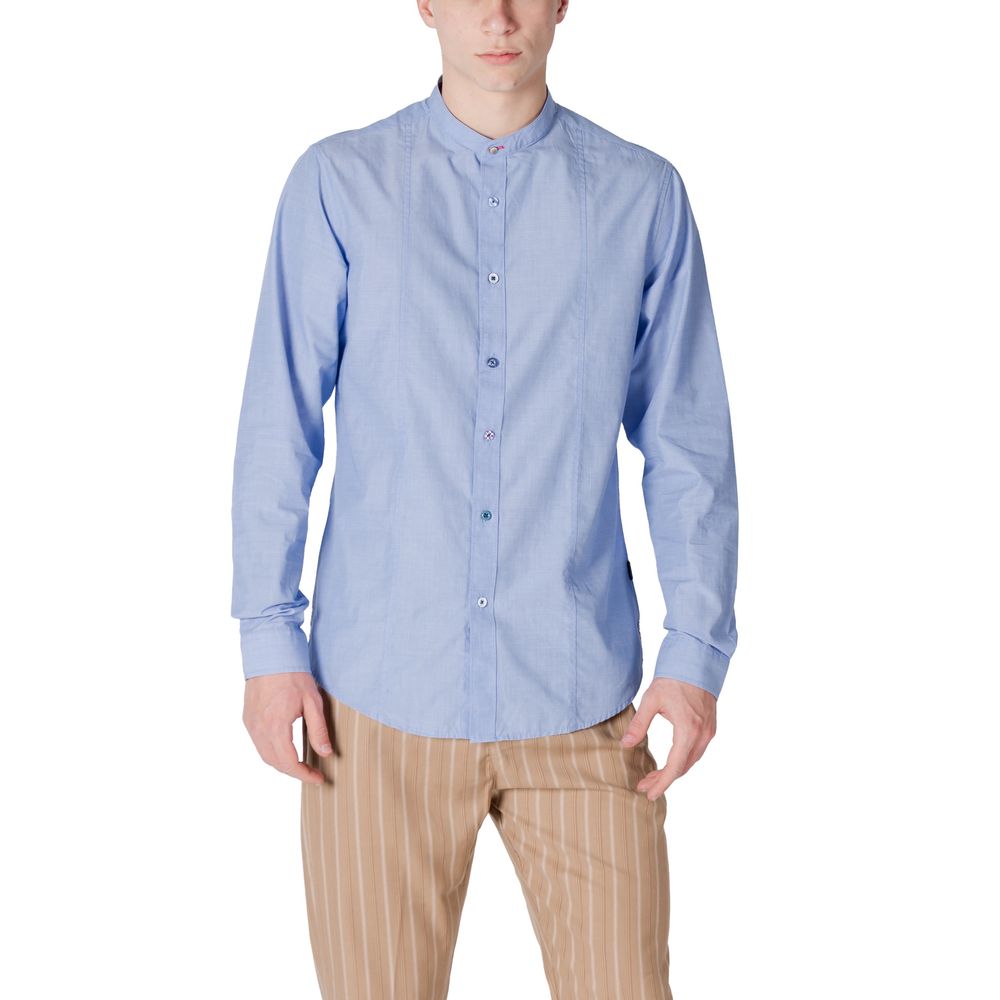 Gianni Lupo Blue Cotton Shirt LUNESCAPE