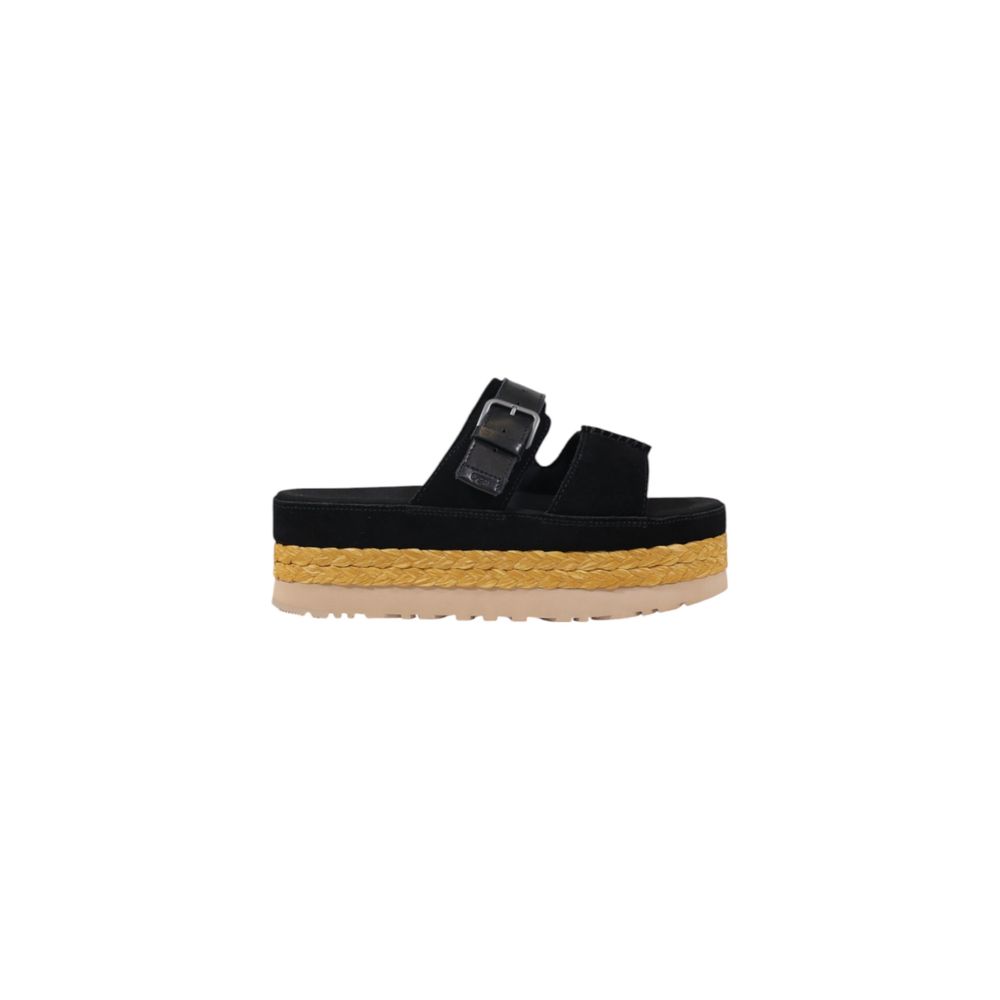 UGG Black Suede Leather Sandal LUNESCAPE