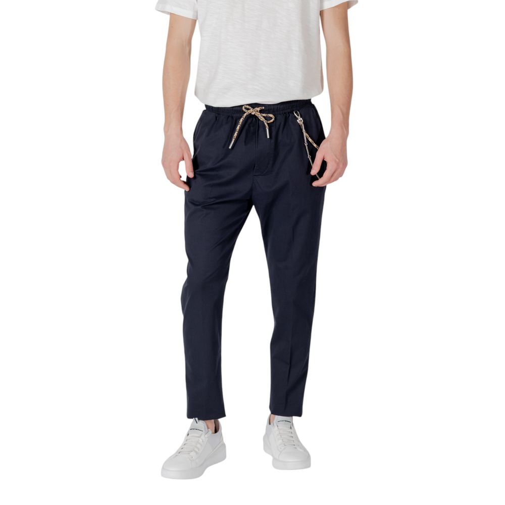 Gianni Lupo Blue Cotton Pant LUNESCAPE
