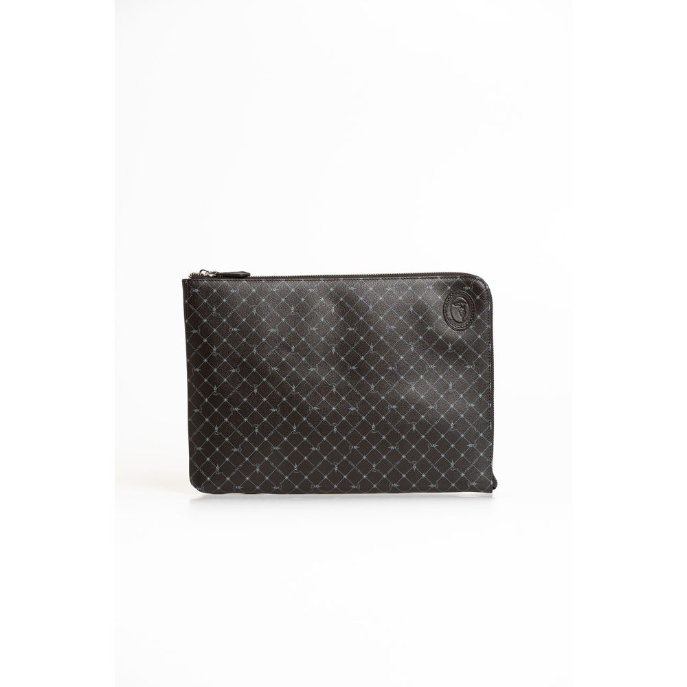 Trussardi Black Leather Clutch Bag LUNESCAPE