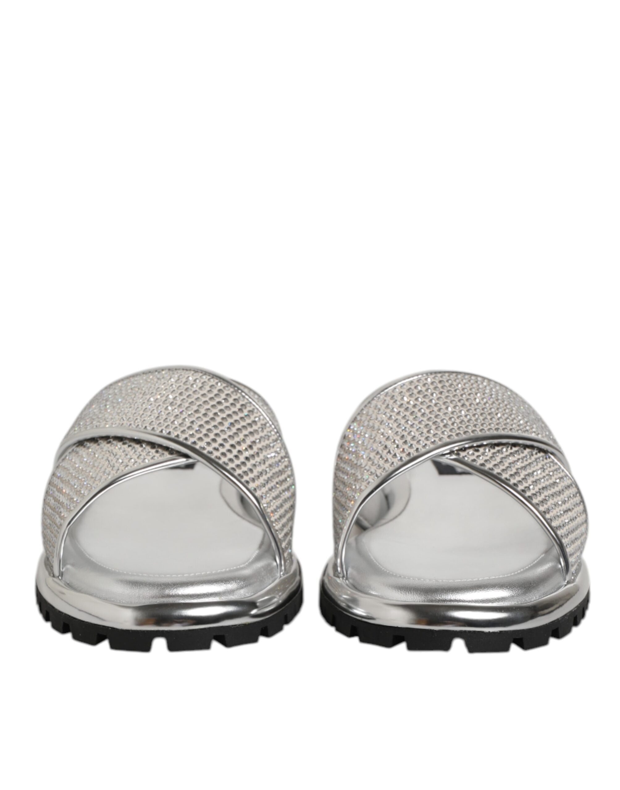 Dolce & Gabbana Silver Strass Slipper
